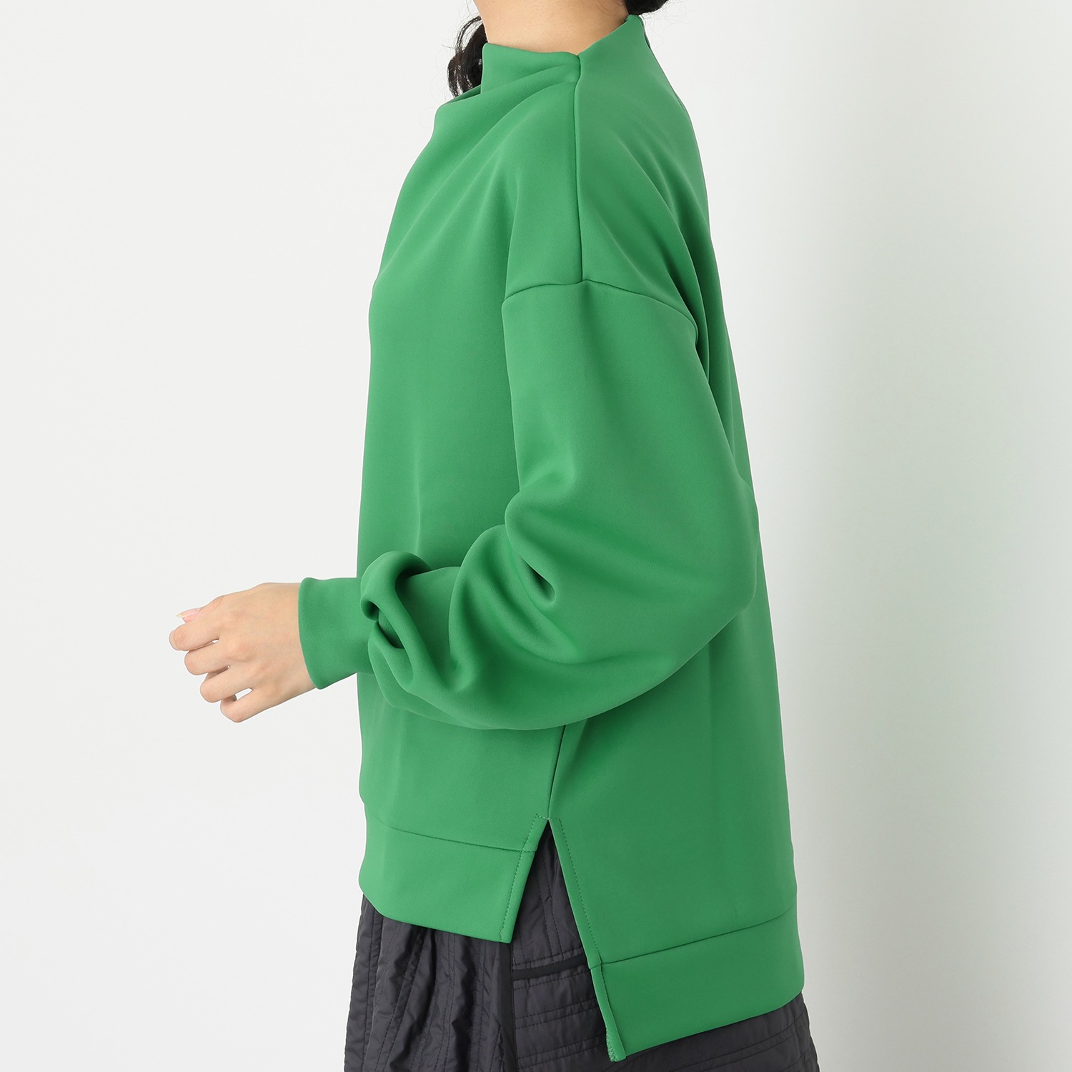 極美工房 ソフトストレッチ ダンボールニット ボトルネックトップス