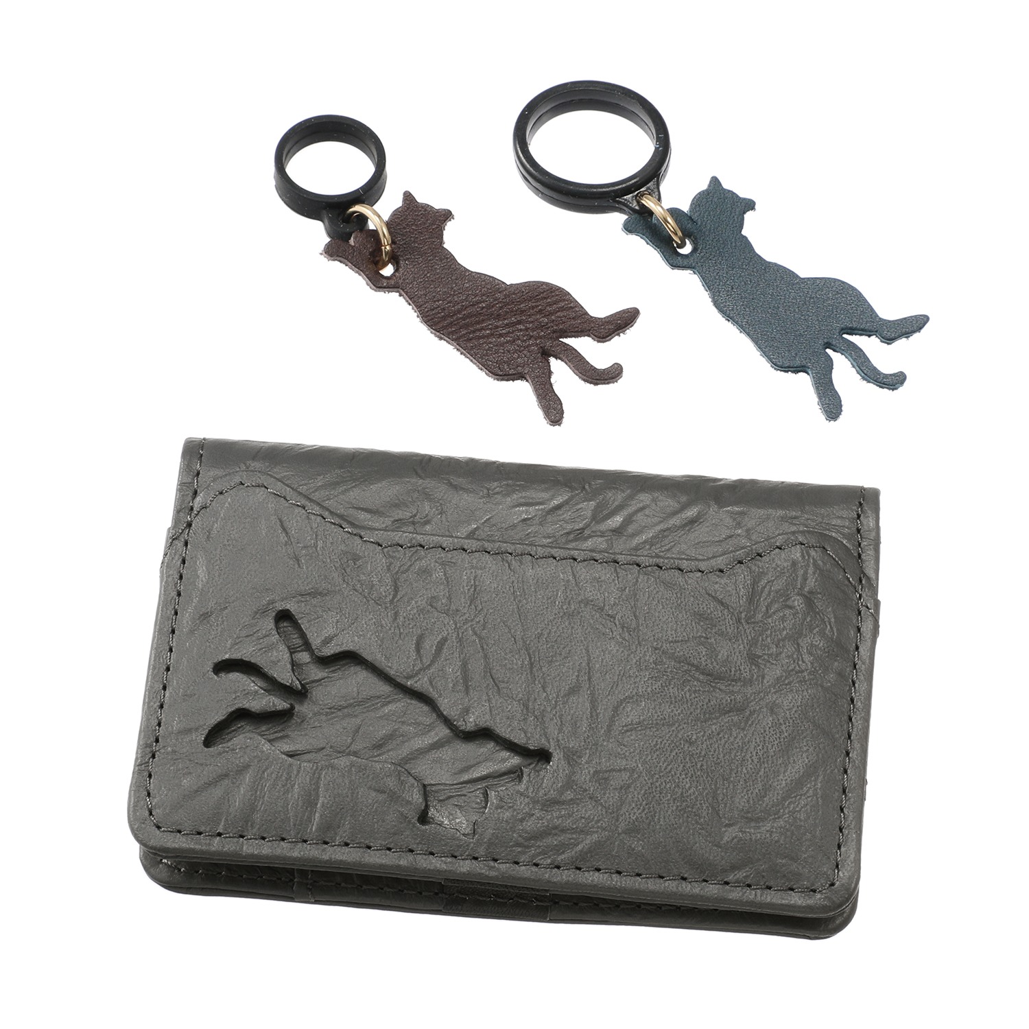 アオネコ アンブレラマーカー大小＆ キーケース ＜保護ネコ寄付チケット ７７０円分付＞