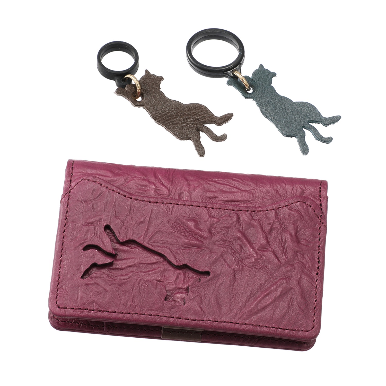 アオネコ アンブレラマーカー大小＆ キーケース ＜保護ネコ寄付チケット ７７０円分付＞