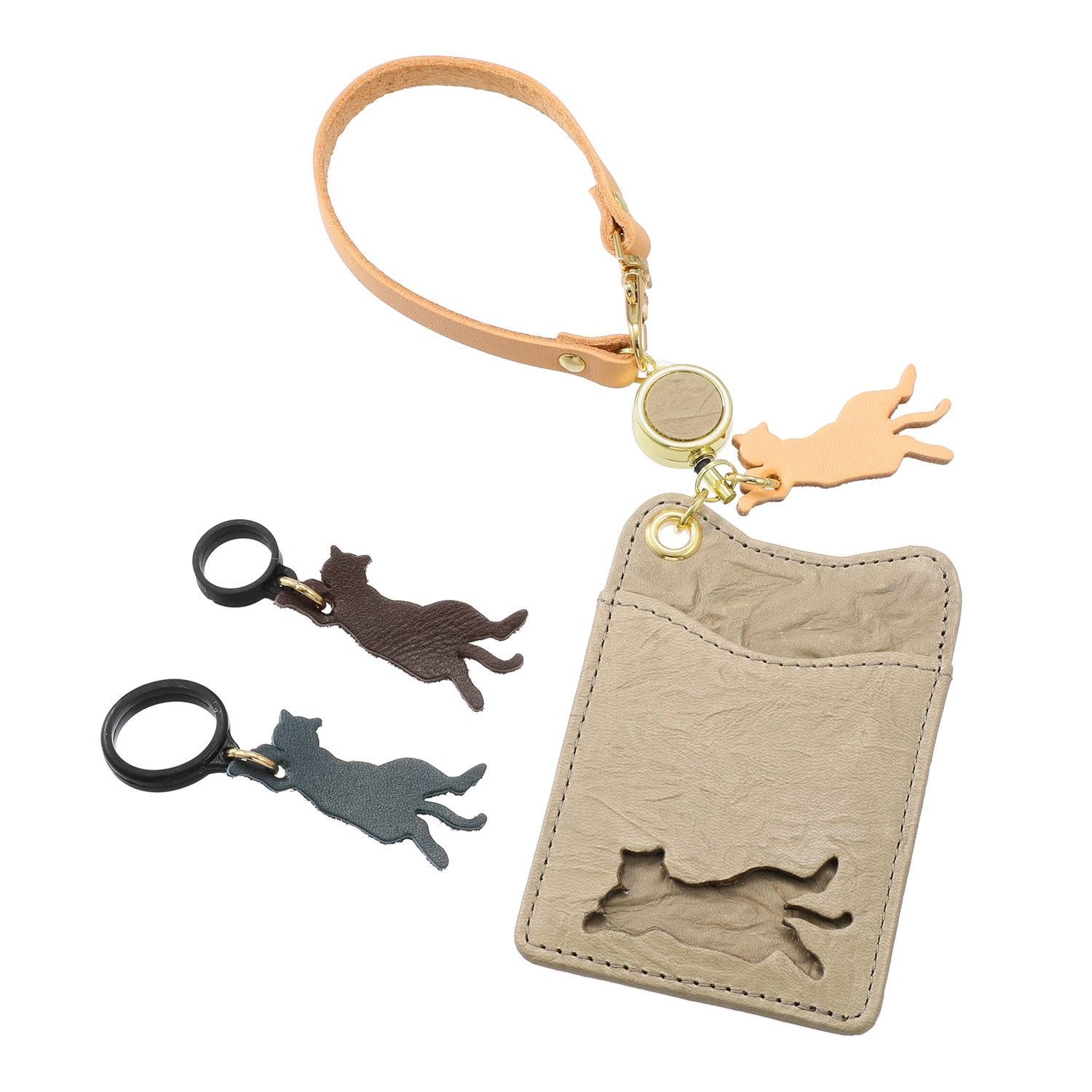 アオネコ アンブレラマーカー大小＆ パスケース ＜保護ネコ寄付チケット ５４０円分付＞