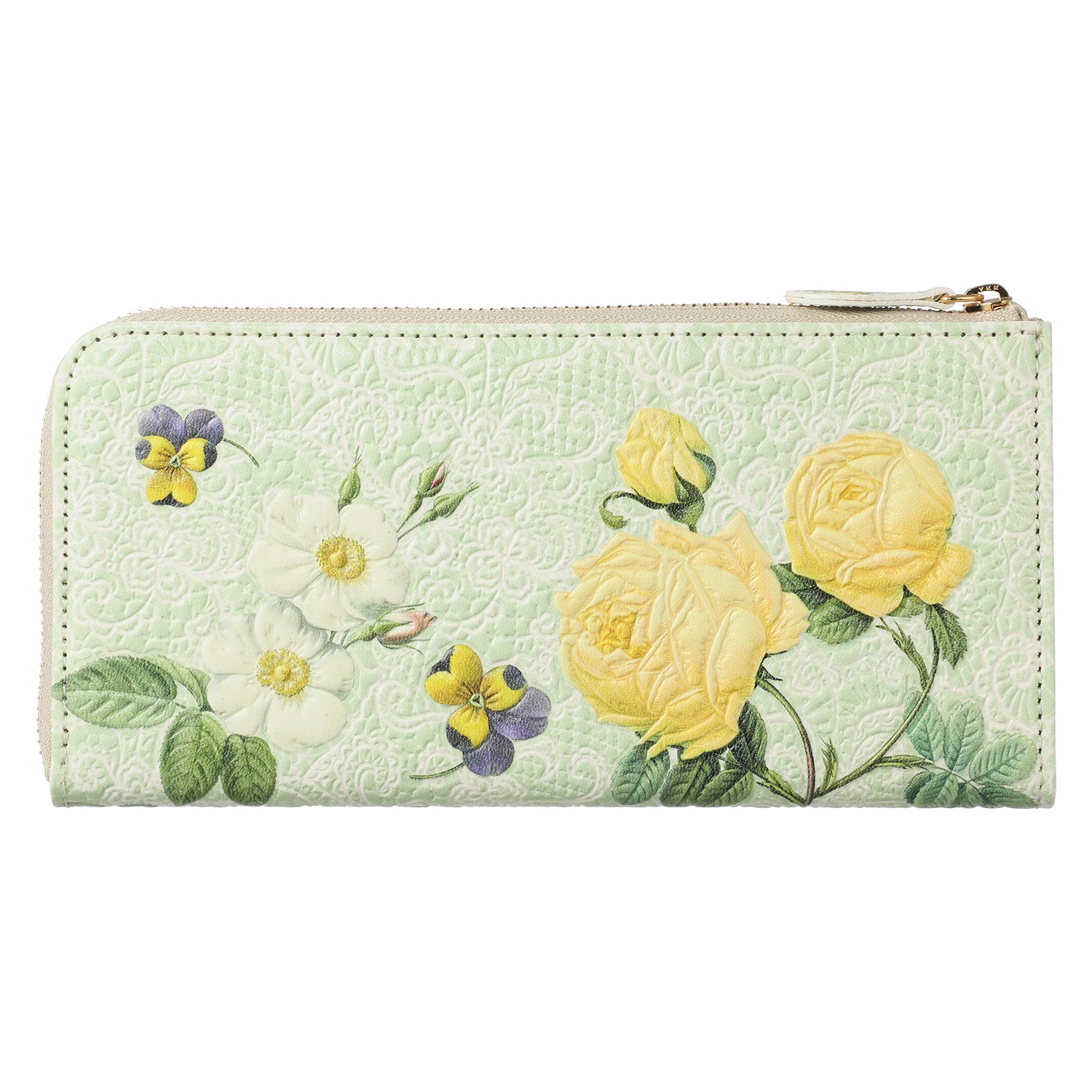 ルドゥーテコレクション 牛革型押し Ｌ字ファスナー長財布