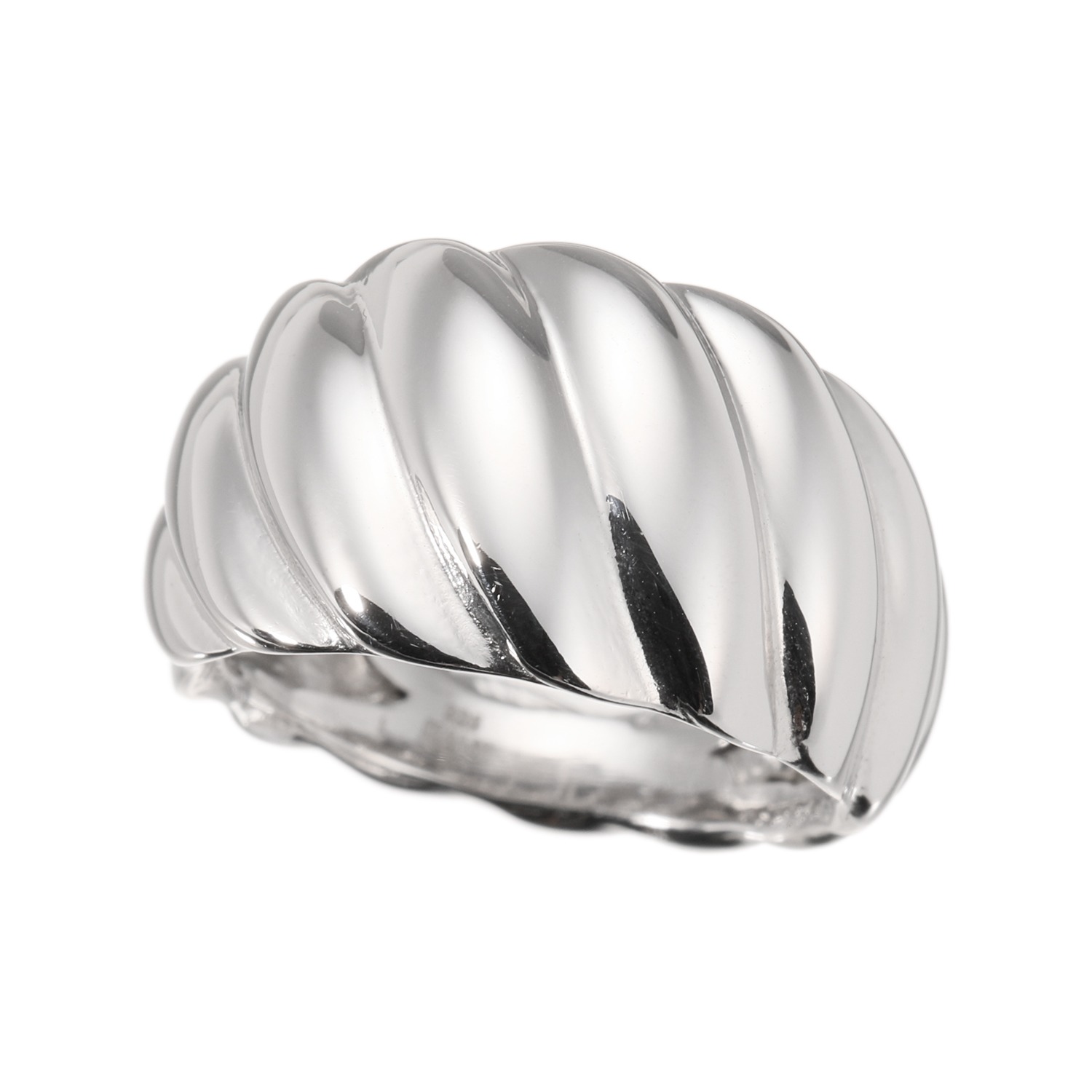 エクセラ イタリアン・シルバー ２層コーティング ツイストデザインリング