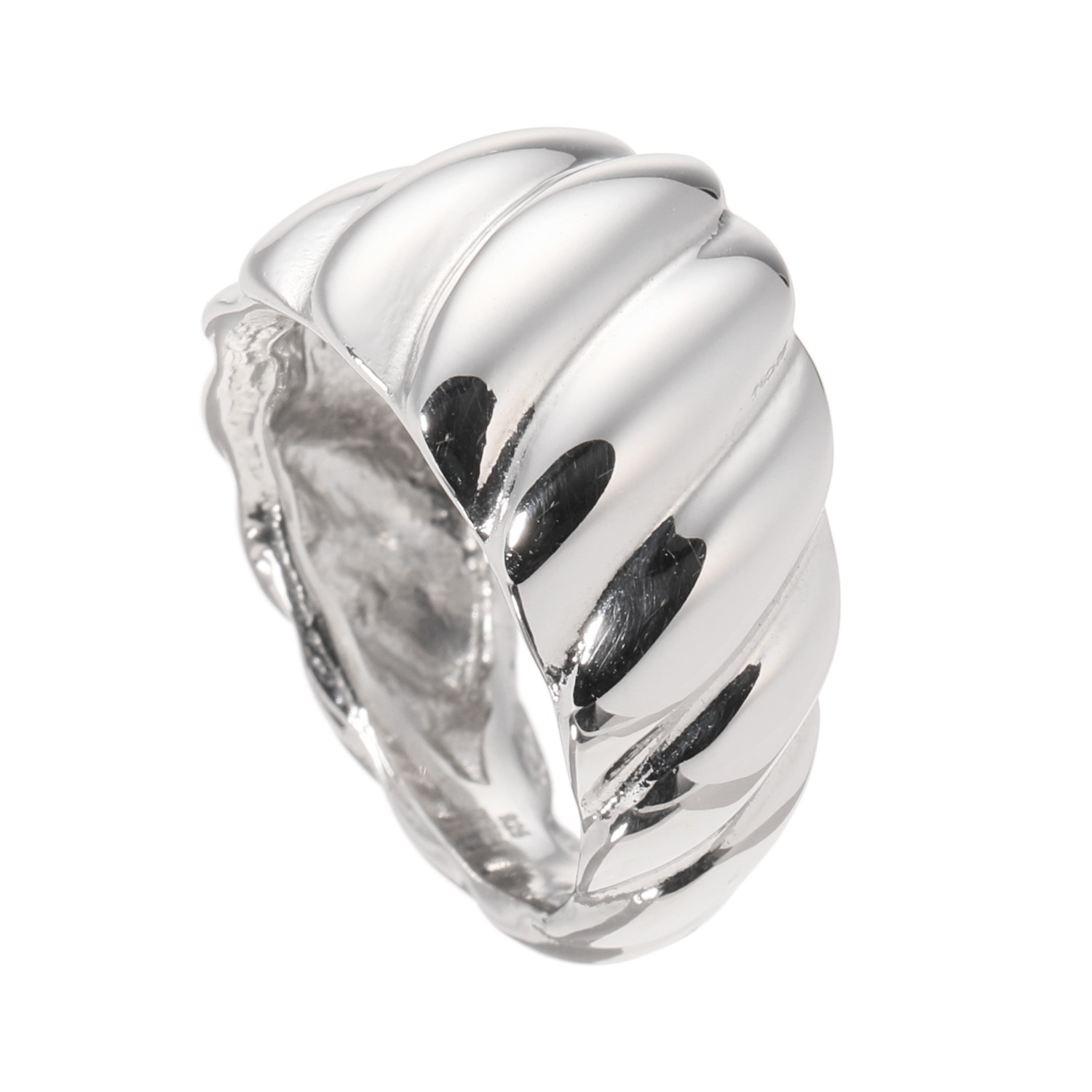 エクセラ イタリアン・シルバー ２層コーティング ツイストデザインリング