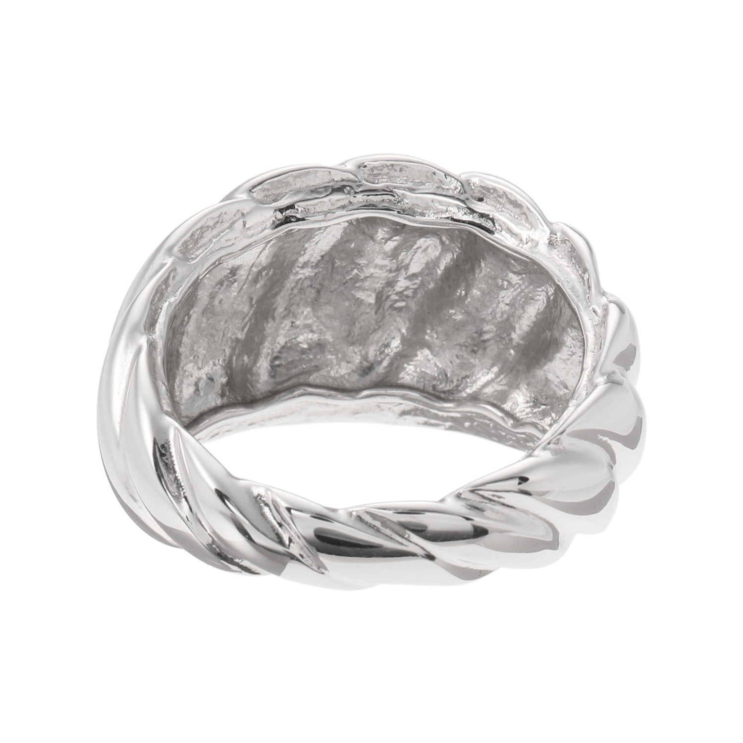 エクセラ イタリアン・シルバー ２層コーティング ツイストデザインリング