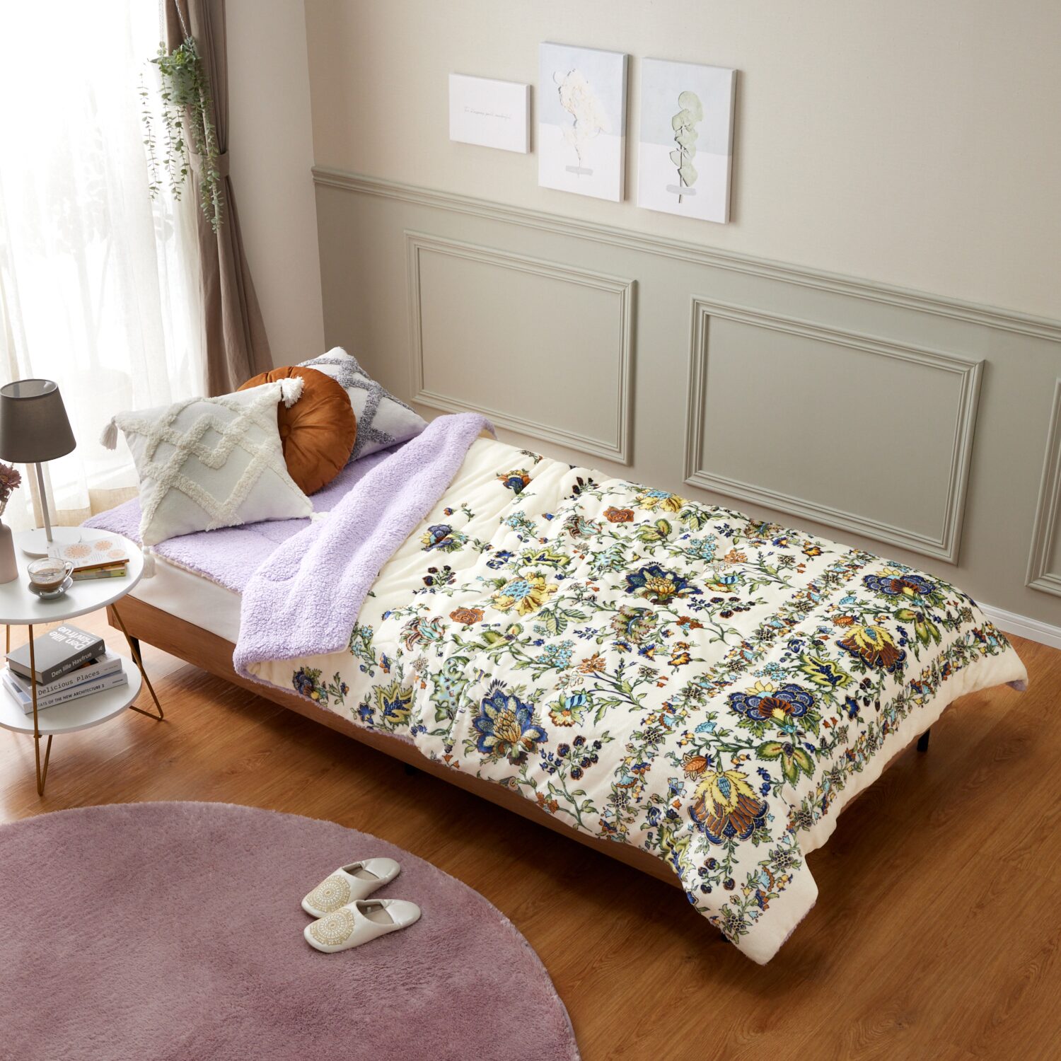 大津毛織 吸湿発熱ホットテックス シープ調 モコモコボリューム 敷きパッド ＜クイーン＞