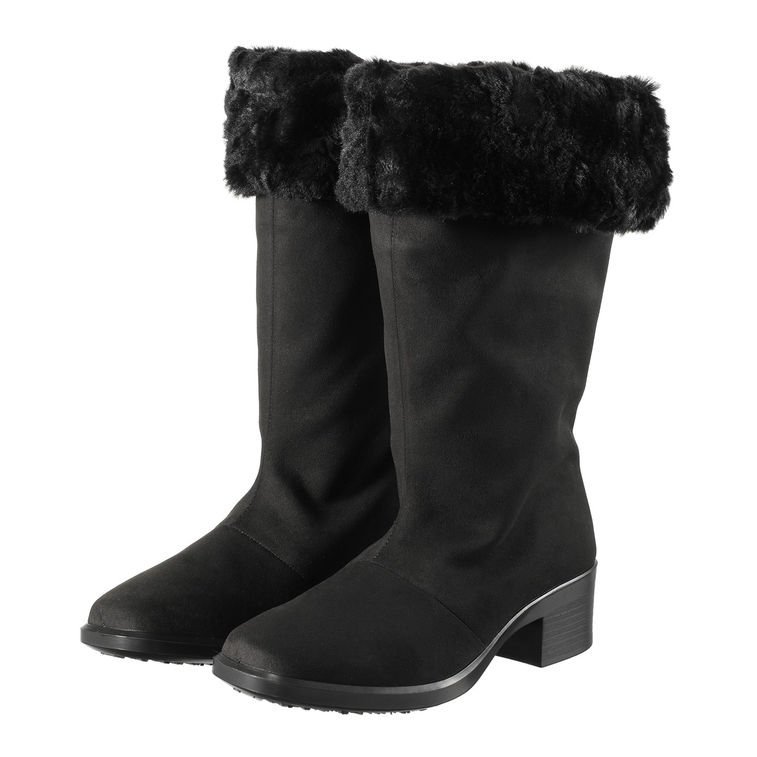 トップドライ 天気予報を気にせず履ける スエード調 ボア付ロング丈ブーツ