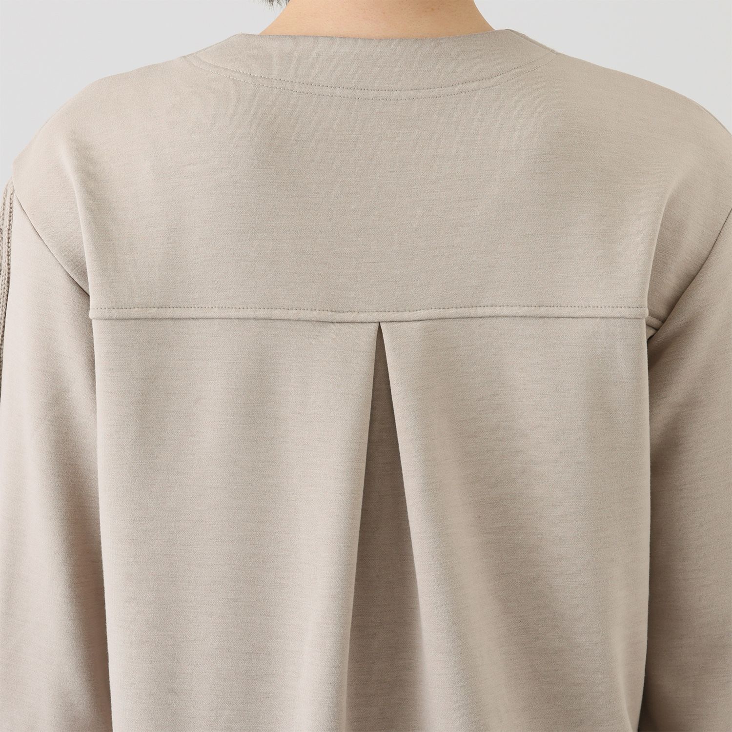 アンリック　オー　ブルー 裏起毛ソフトジャージー ケーブルニットアクセント ワンピース