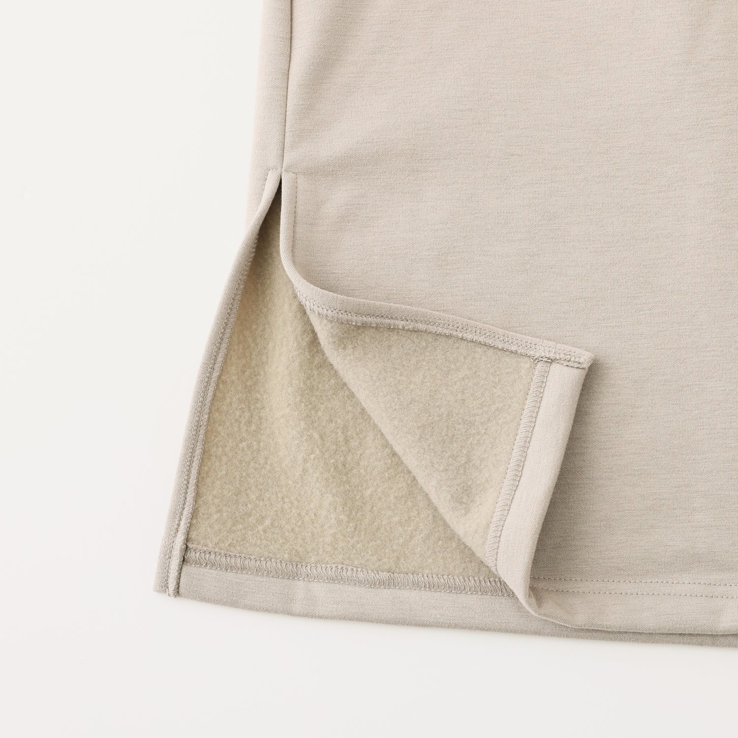 アンリック　オー　ブルー 裏起毛ソフトジャージー ケーブルニットアクセント ワンピース