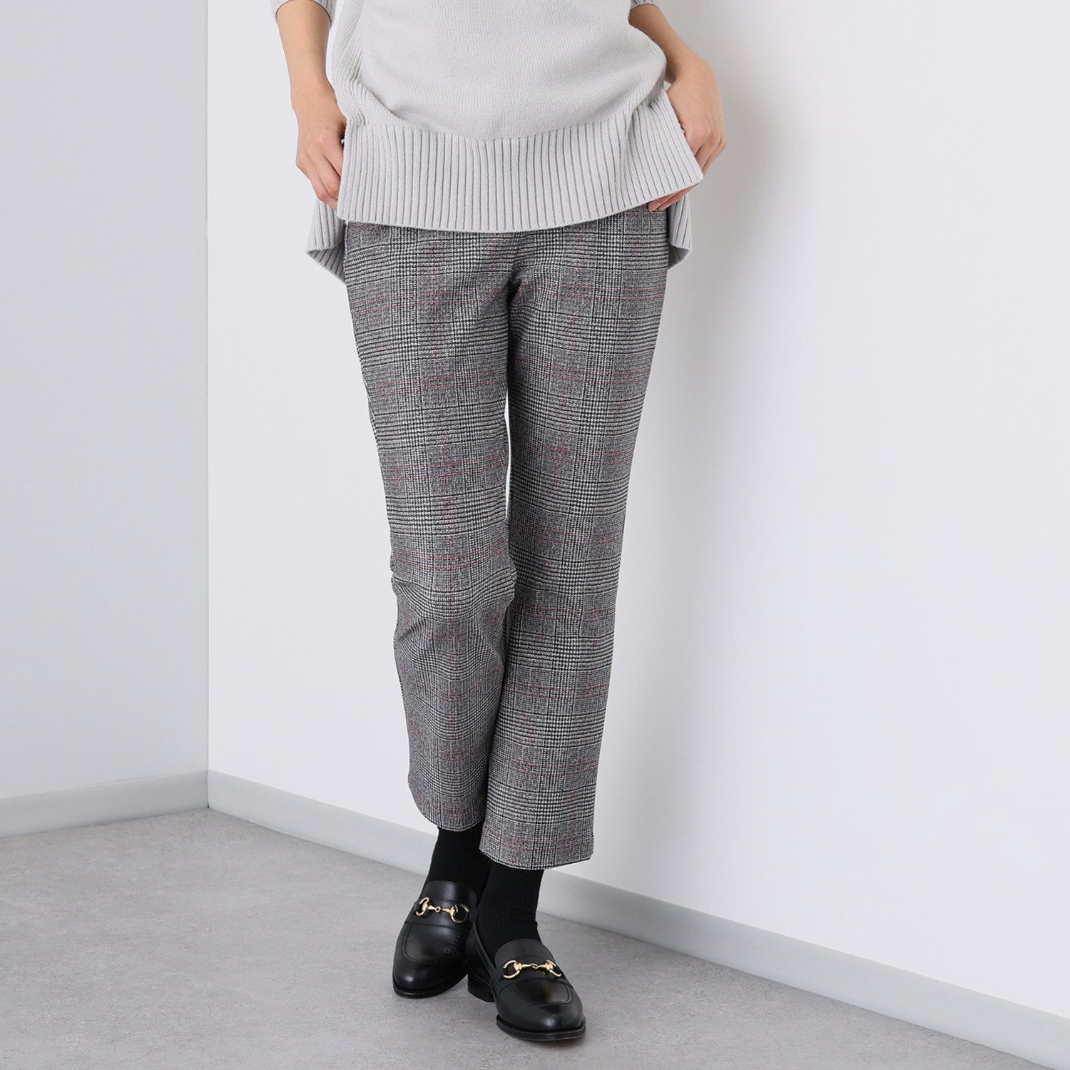 ピーツー 吸湿発熱・吸放湿　裏起毛 プリントストレートパンツ ＜股下６４ｃｍ＞