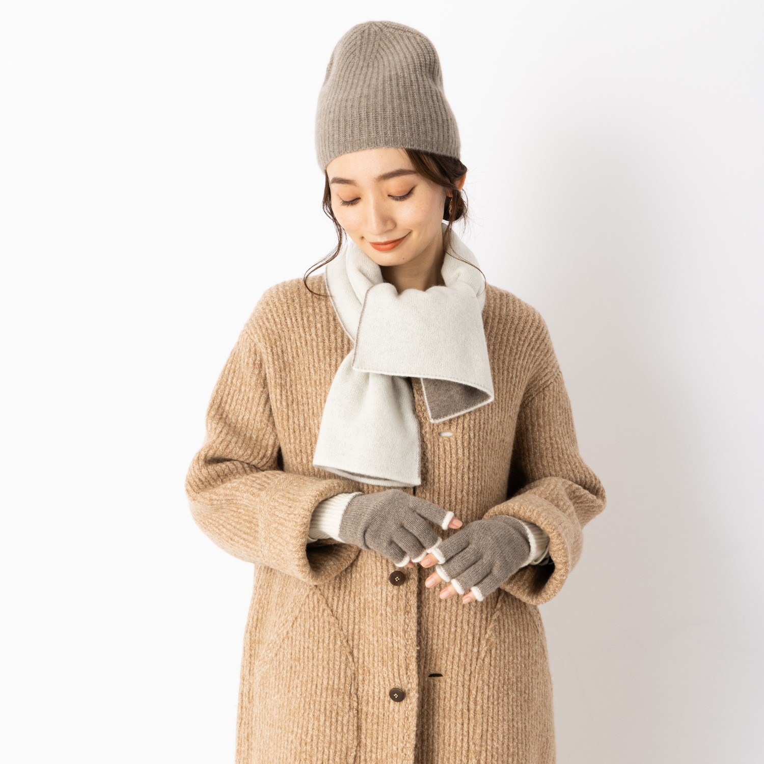 ティエドゥール 内モンゴル産 アルバスカシミヤ１００％ ニットキャップ