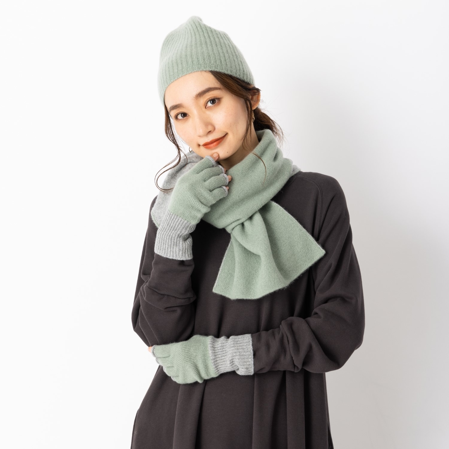 ティエドゥール 内モンゴル産 アルバスカシミヤ１００％ ニットキャップ