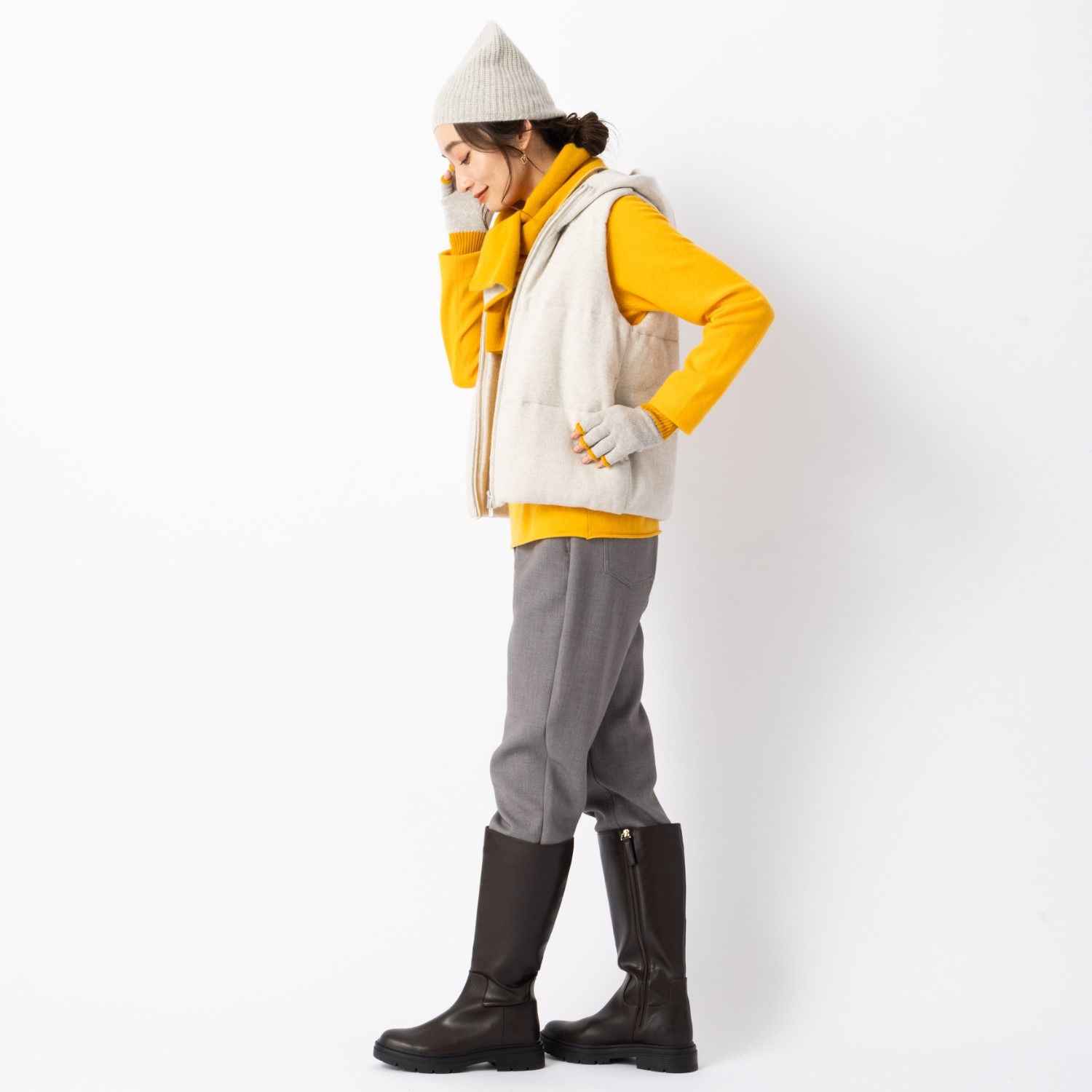 ティエドゥール 内モンゴル産 アルバスカシミヤ１００％ ニットキャップ