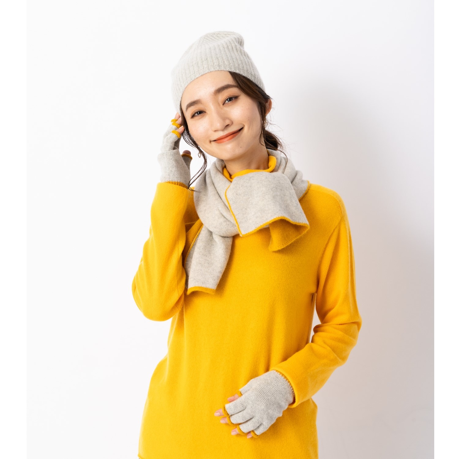 ティエドゥール 内モンゴル産 アルバスカシミヤ１００％ ニットキャップ