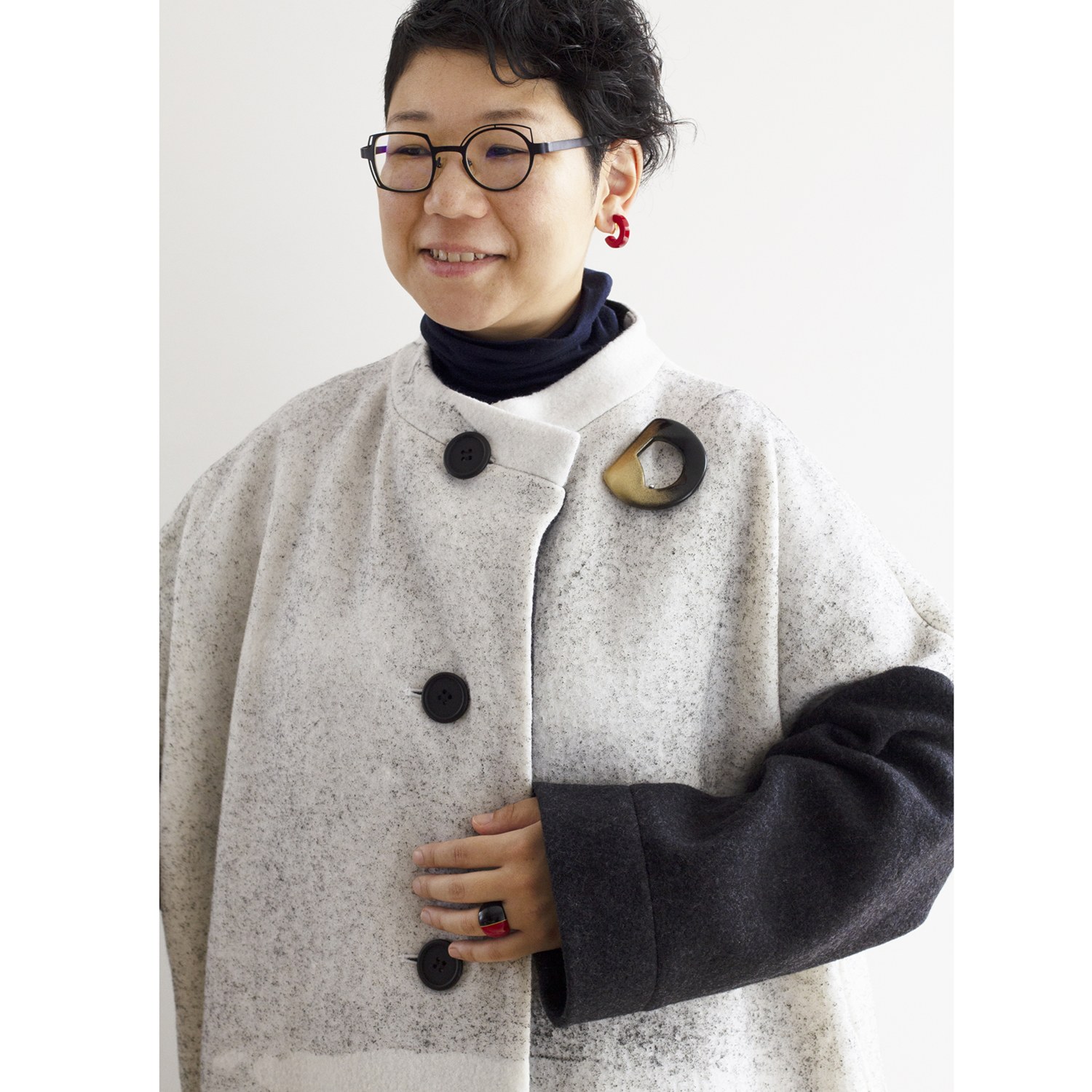 坂本これくしょん フープ イヤリング／ピアス ＜朱色＞