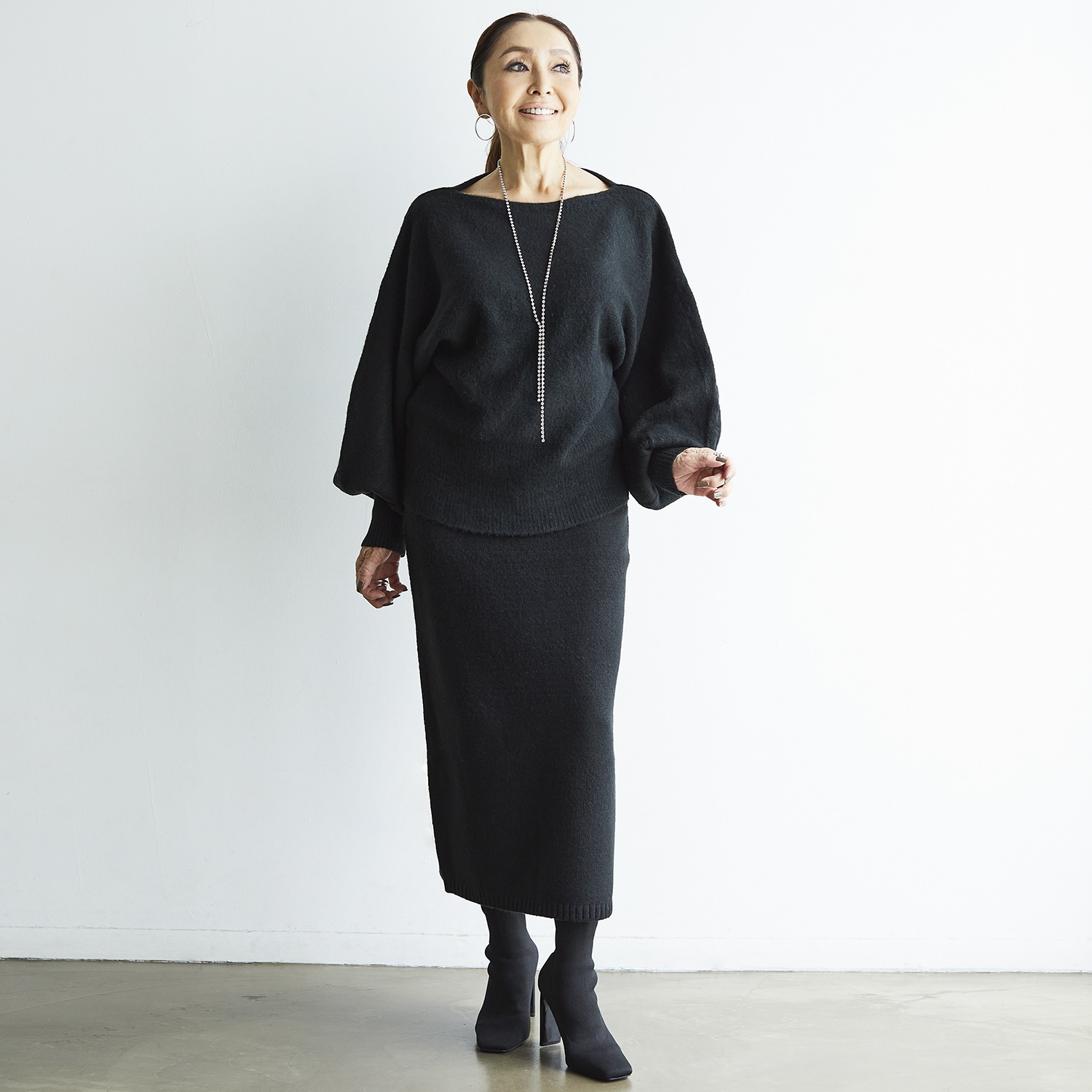 エーエフコンフィ モヘヤ調 デザインプルオーバー