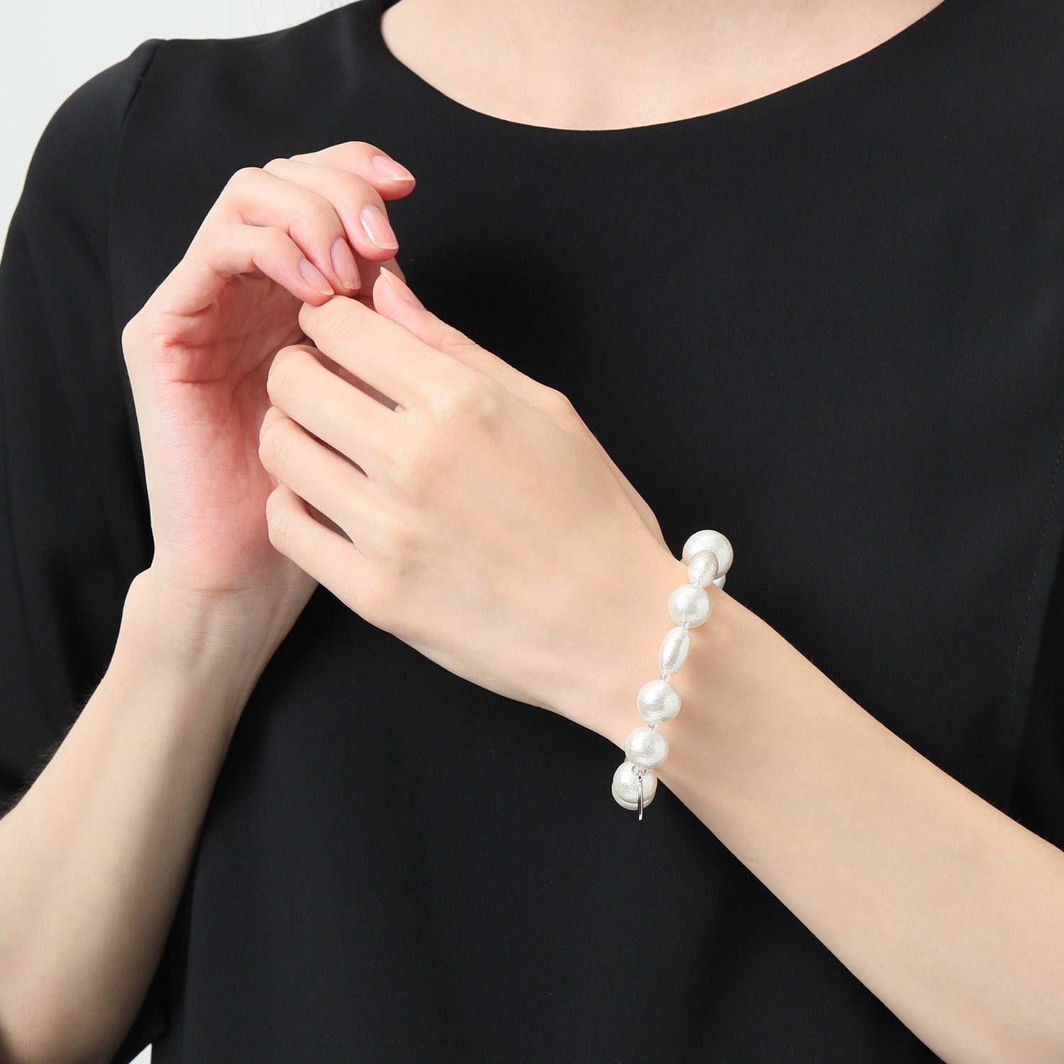 フィールコットンパール コットンパール イラスティック ブレスレット