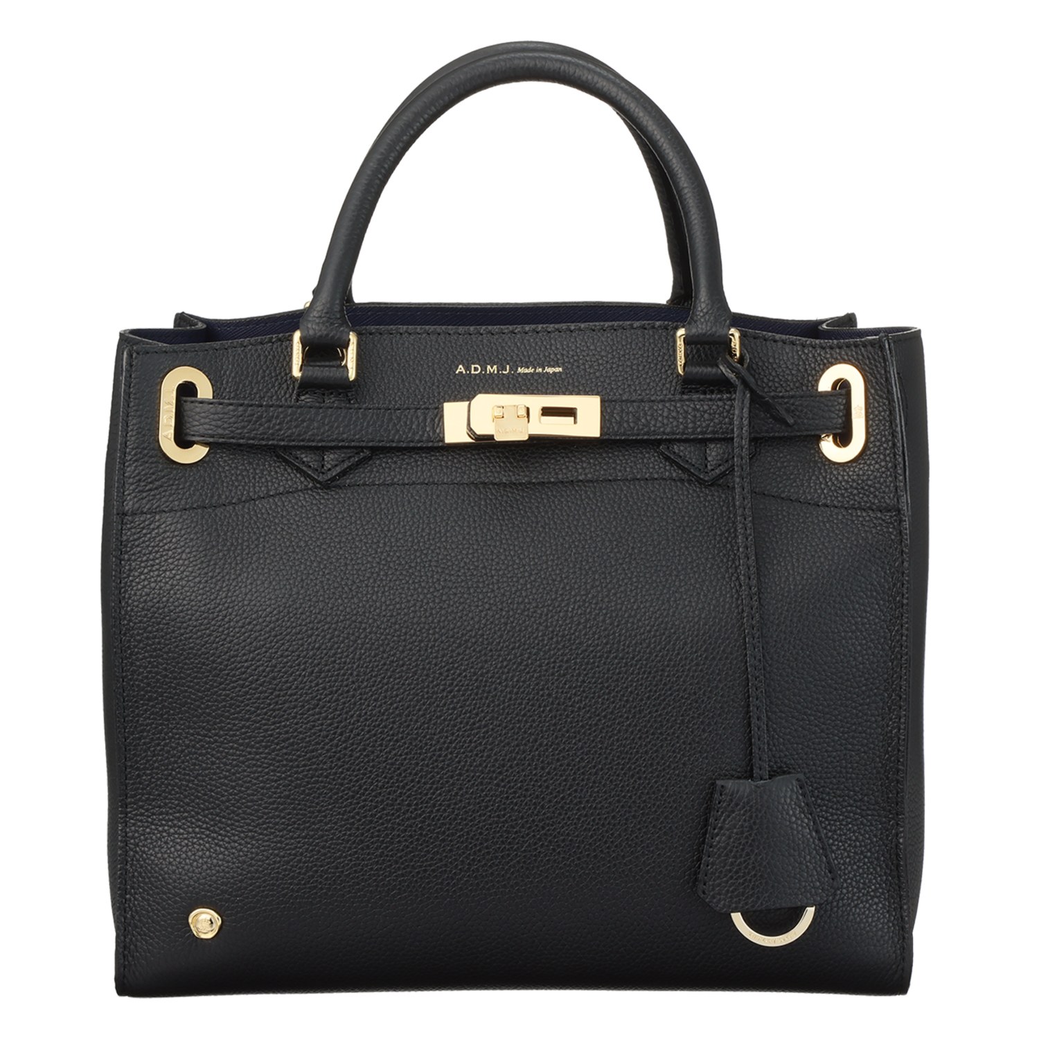 エーディーエムジェイ スパニッシュレザー 金具アクセント トートバッグ