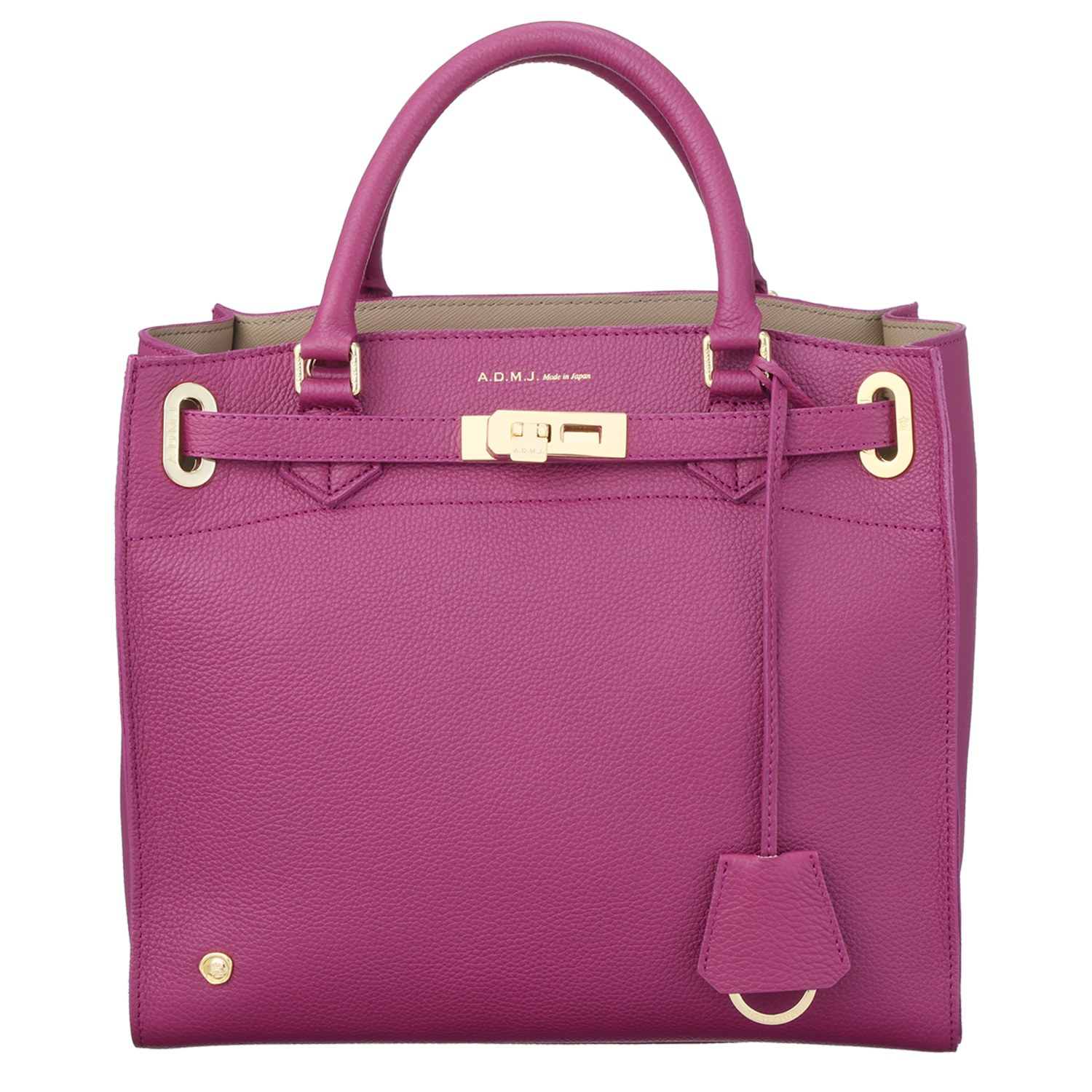 エーディーエムジェイ スパニッシュレザー 金具アクセント トートバッグ