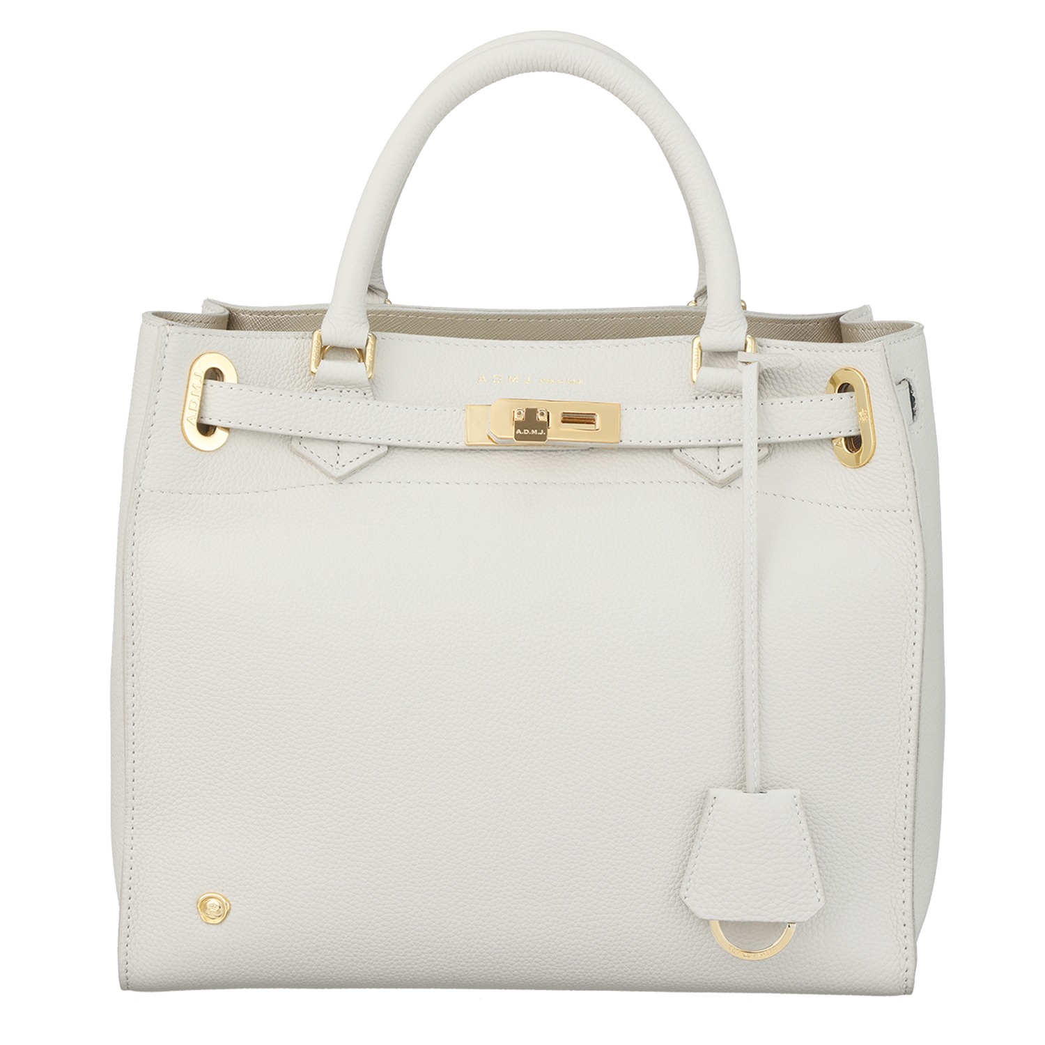 エーディーエムジェイ スパニッシュレザー 金具アクセント トートバッグ