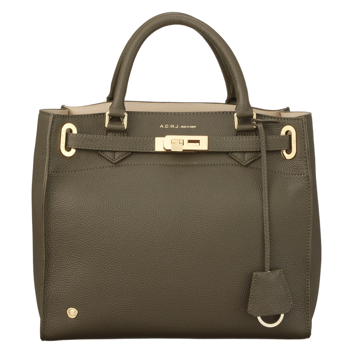 エーディーエムジェイ スパニッシュレザー 金具アクセント トートバッグ