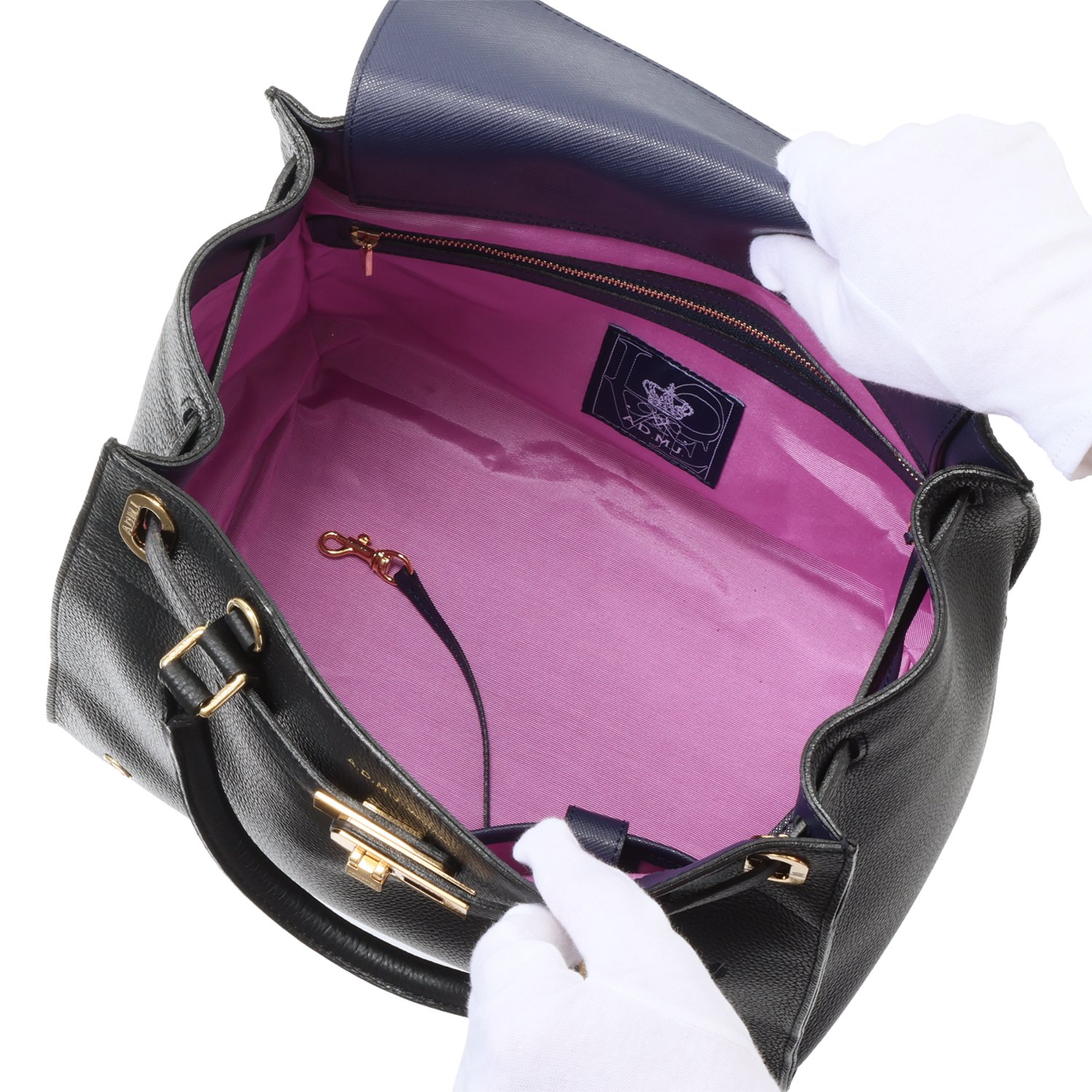 エーディーエムジェイ スパニッシュレザー 金具アクセント トートバッグ