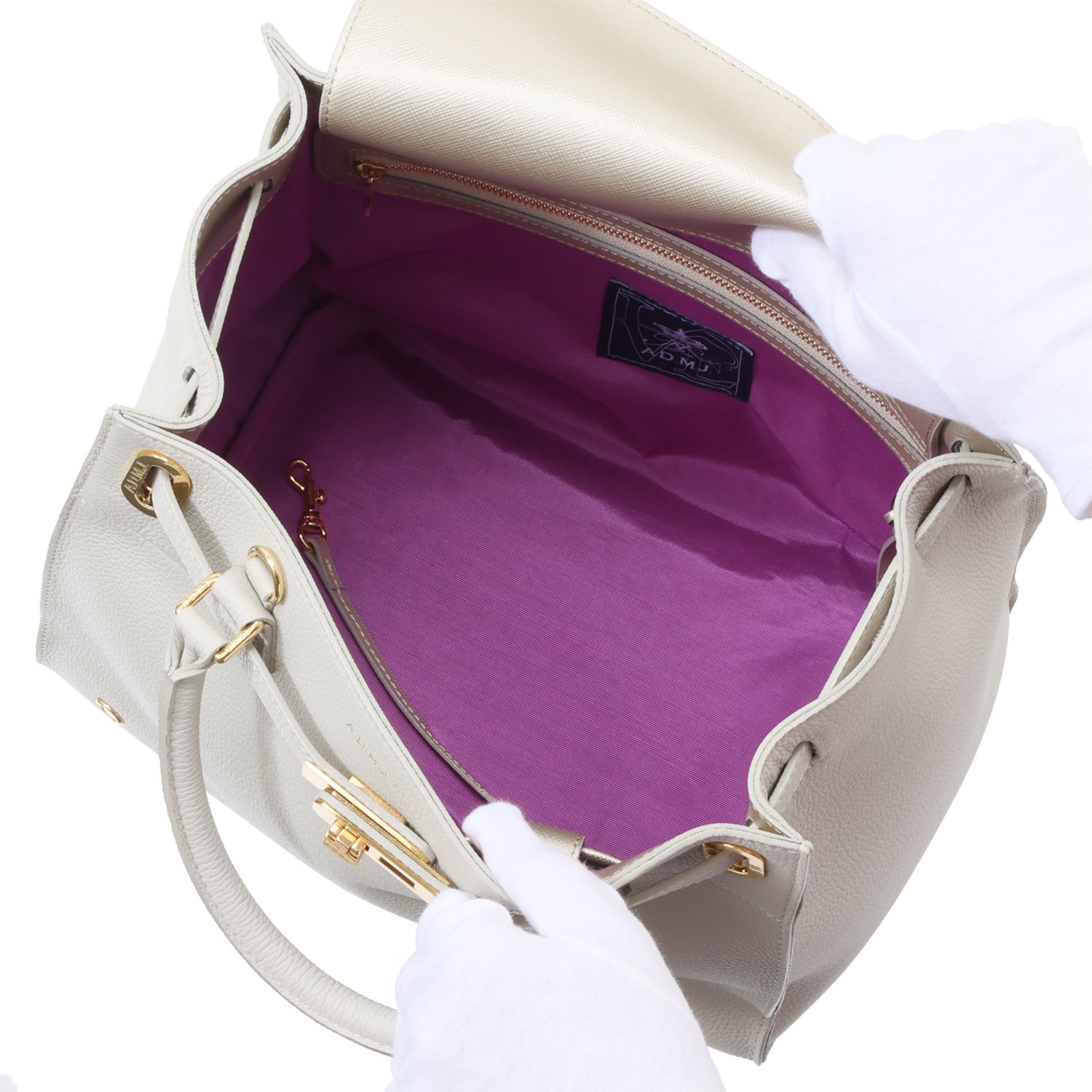 エーディーエムジェイ スパニッシュレザー 金具アクセント トートバッグ