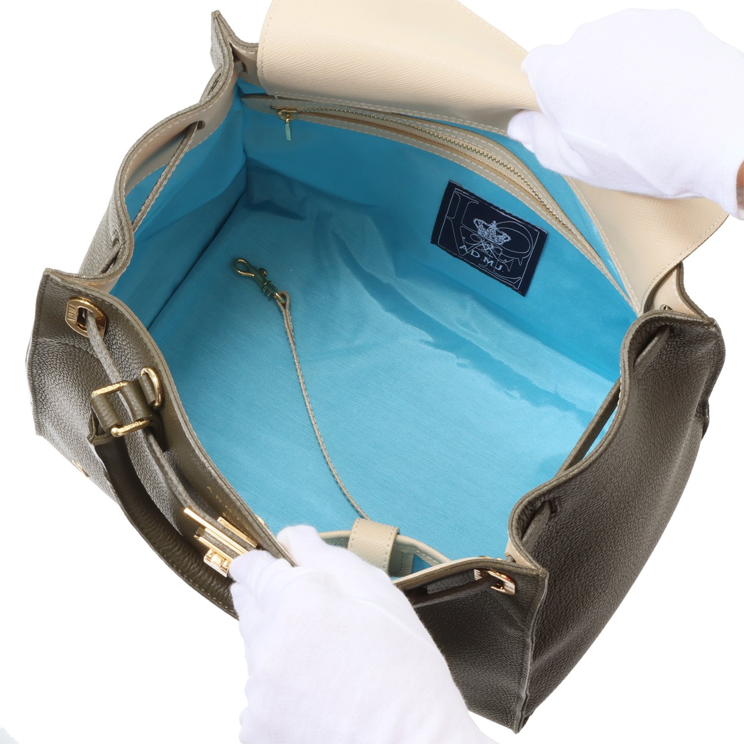 エーディーエムジェイ スパニッシュレザー 金具アクセント トートバッグ