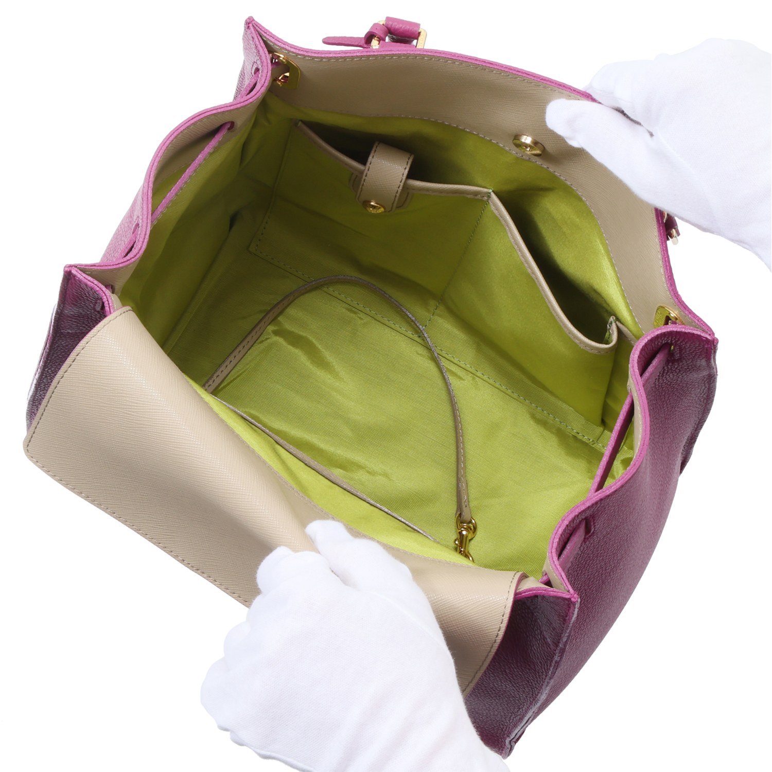 エーディーエムジェイ スパニッシュレザー 金具アクセント トートバッグ