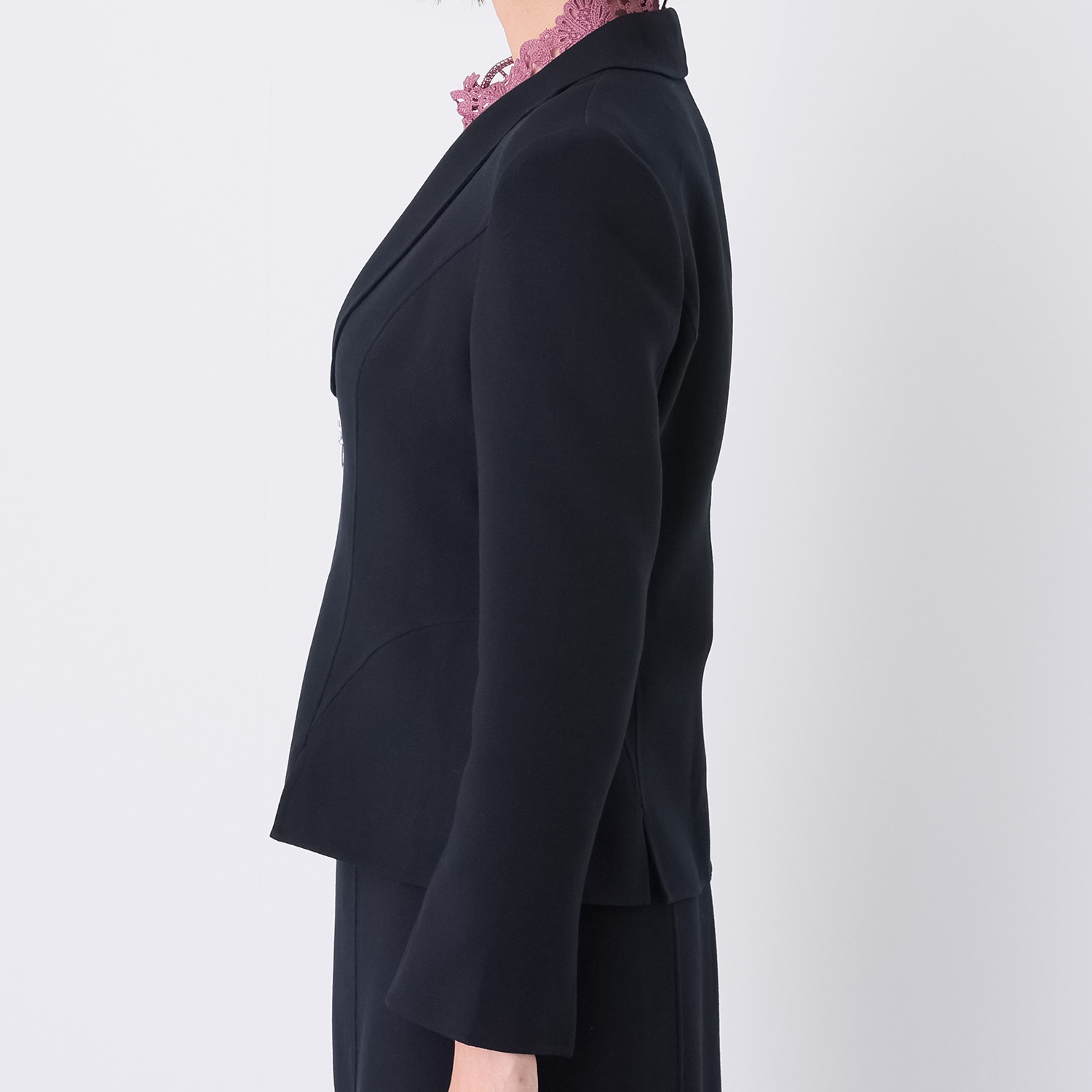 クリス・セリーン リバー素材 ダブルファスナー テーラードジャケット