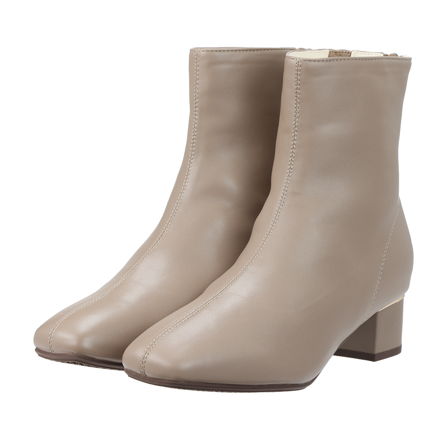 オリエンタルトラフィック やわらかな履き心地 ソフトフェイクレザー メタリックライン ショートブーツ