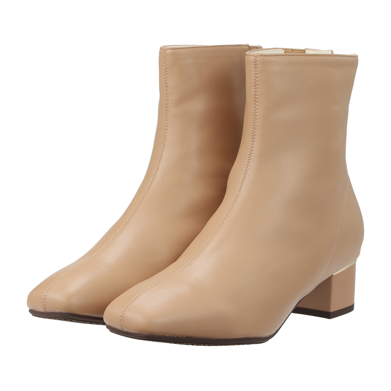 オリエンタルトラフィック やわらかな履き心地 ソフトフェイクレザー メタリックライン ショートブーツ