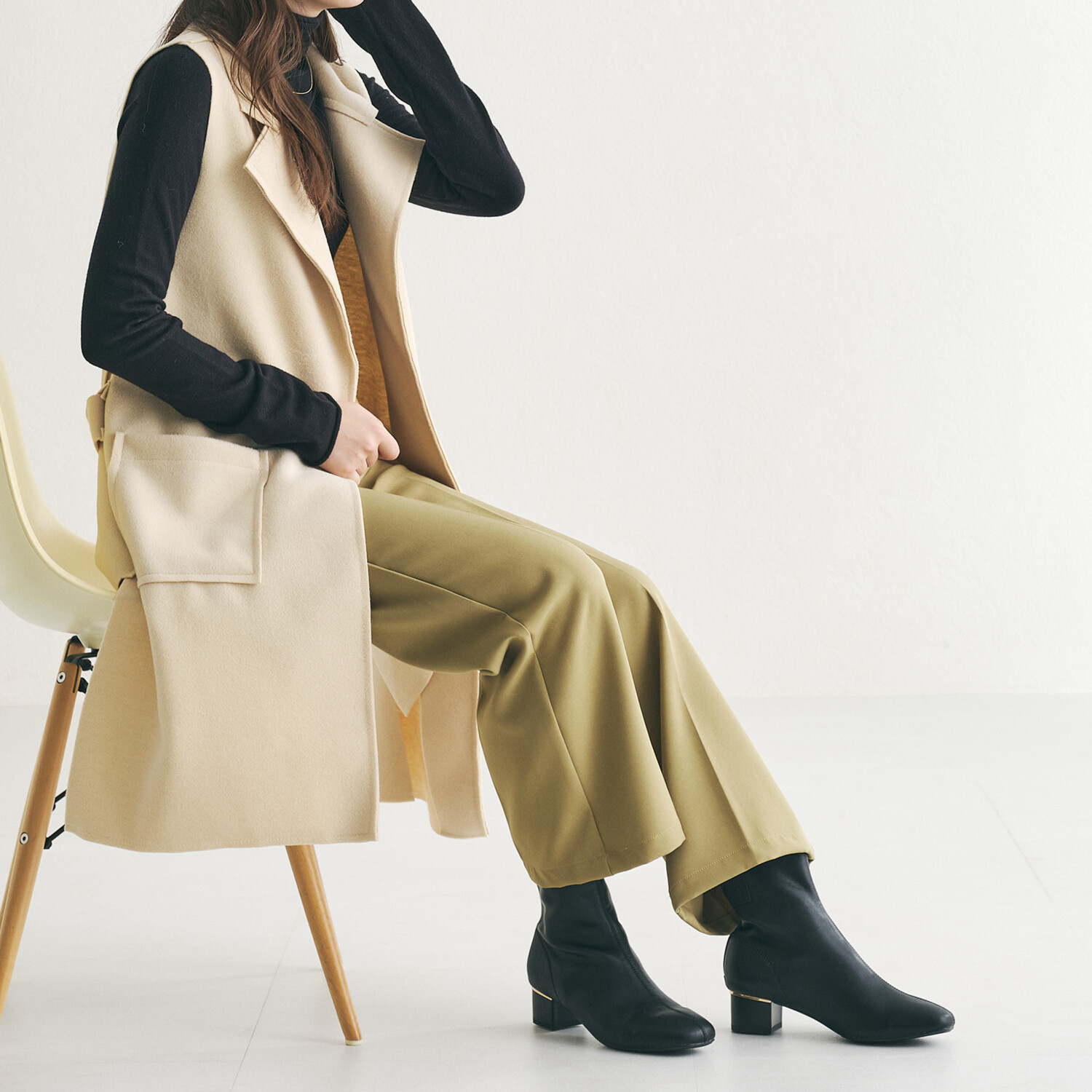 オリエンタルトラフィック やわらかな履き心地 ソフトフェイクレザー メタリックライン ショートブーツ