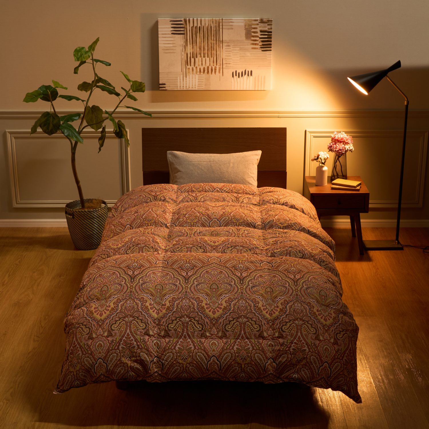 西川 驚異のダウンパワー４００ 厳選フランス バーバリーダウン９３％ 防ダニ＆綿１００％生地 羽毛掛けふとん ＜シングル＞