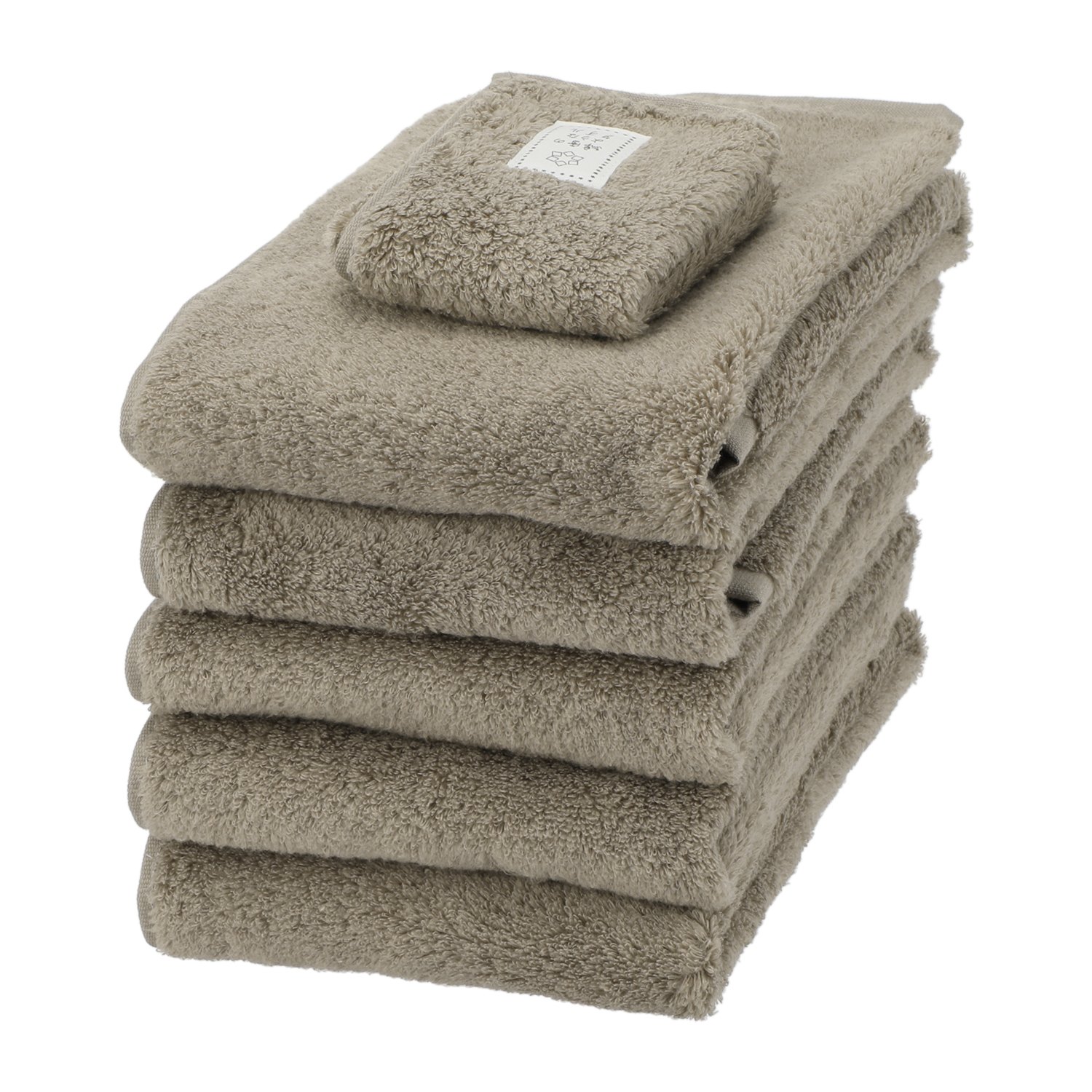 軽くてふわふわ♪ 無撚糸で作った 綿雪のようなタオル ベルベットカラー ＜フェイスタオル５枚＆タオルチーフ１枚組＞