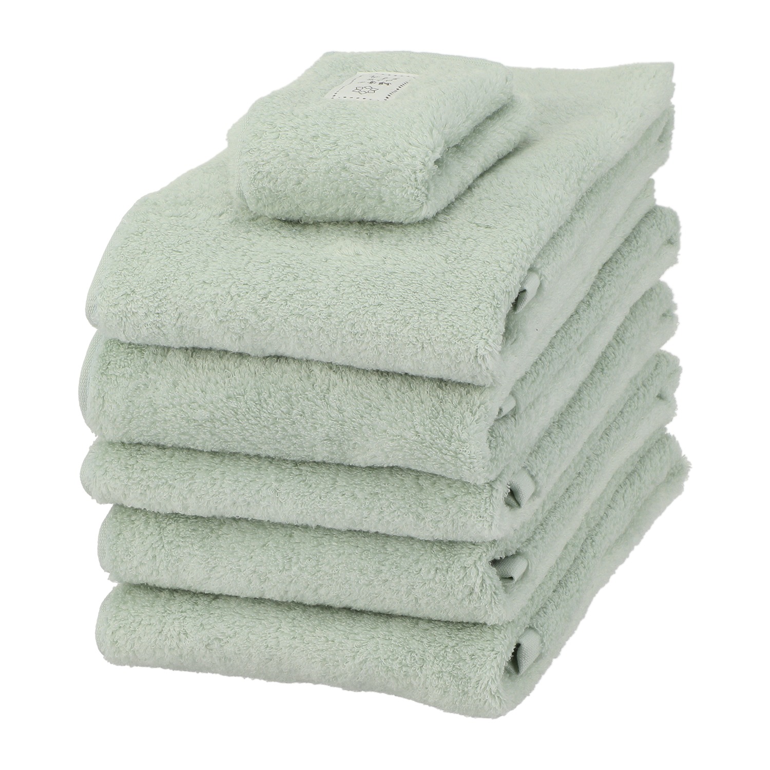 軽くてふわふわ♪ 無撚糸で作った 綿雪のようなタオル ベルベットカラー ＜フェイスタオル５枚＆タオルチーフ１枚組＞