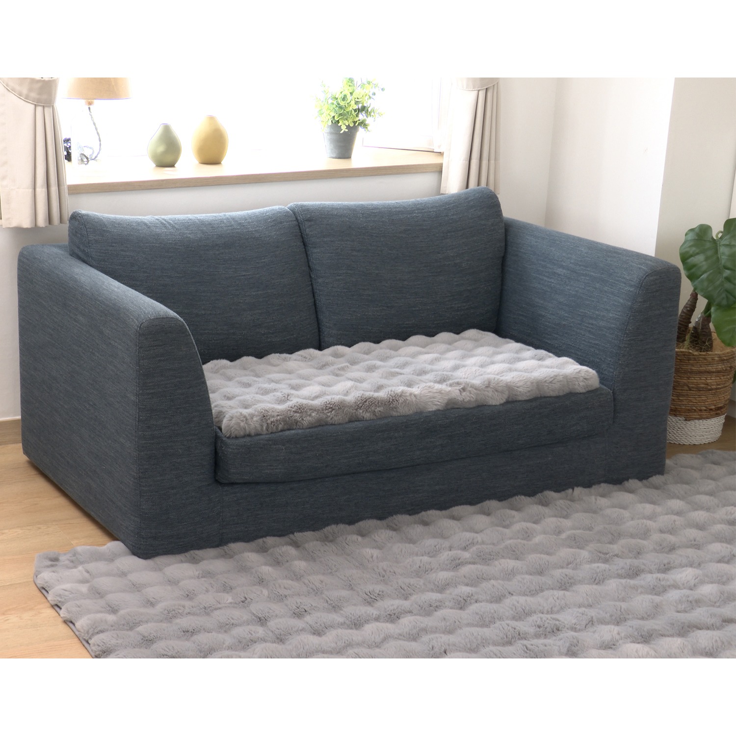 ソファーの座面に敷いて 快適な座り心地復活！ なめらかふわふわ ファータッチ 復活ソファーシート ＜２人掛用＞