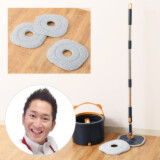 ビバライズ 汚れた水を分離！ 節水にも！ 回転マジカルモップ パッド５枚付セット