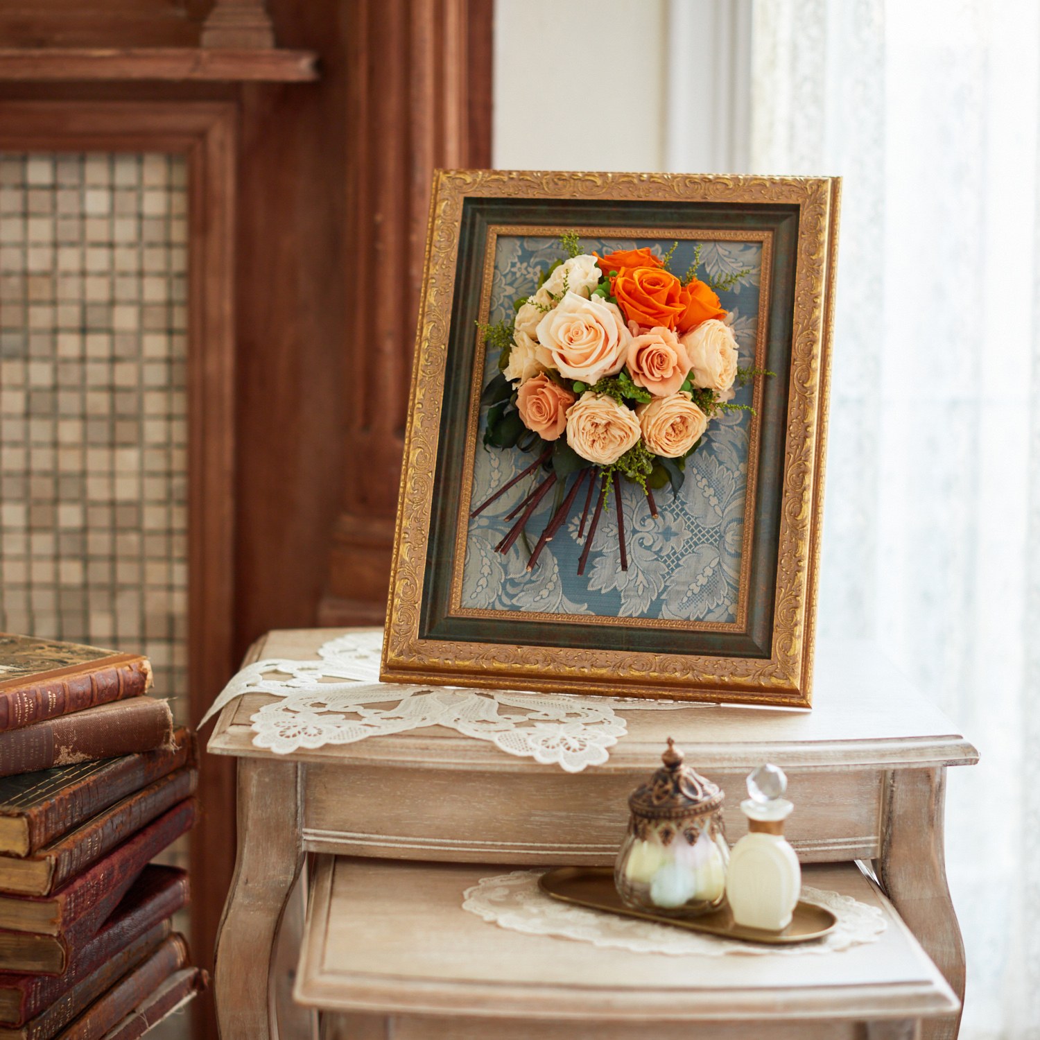 ＧＩＮＺＡ ＳＯＢＩ　ＦＬＯＷＥＲＳ プリザーブドフラワー フレーム “ミルタンドレス”