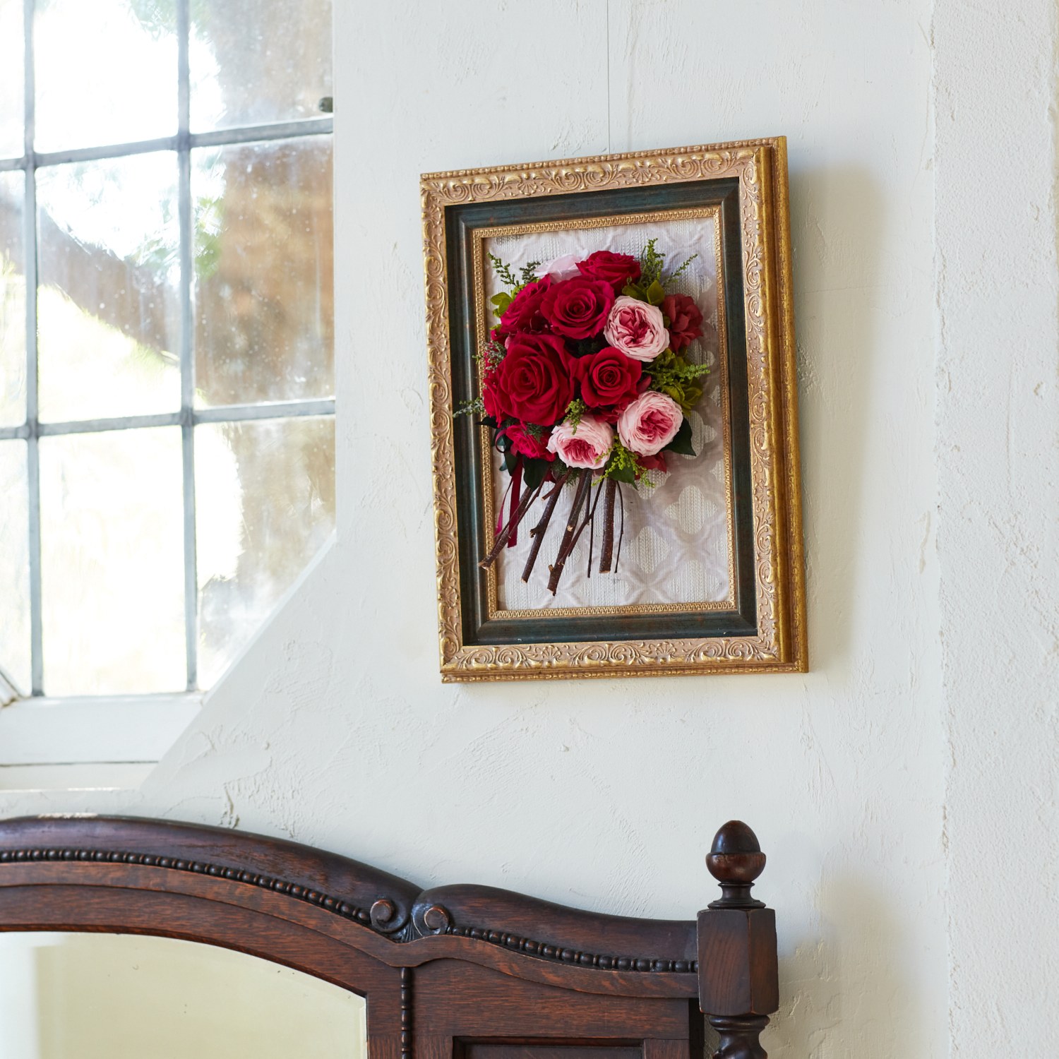 ＧＩＮＺＡ ＳＯＢＩ　ＦＬＯＷＥＲＳ プリザーブドフラワー フレーム “ミルタンドレス”