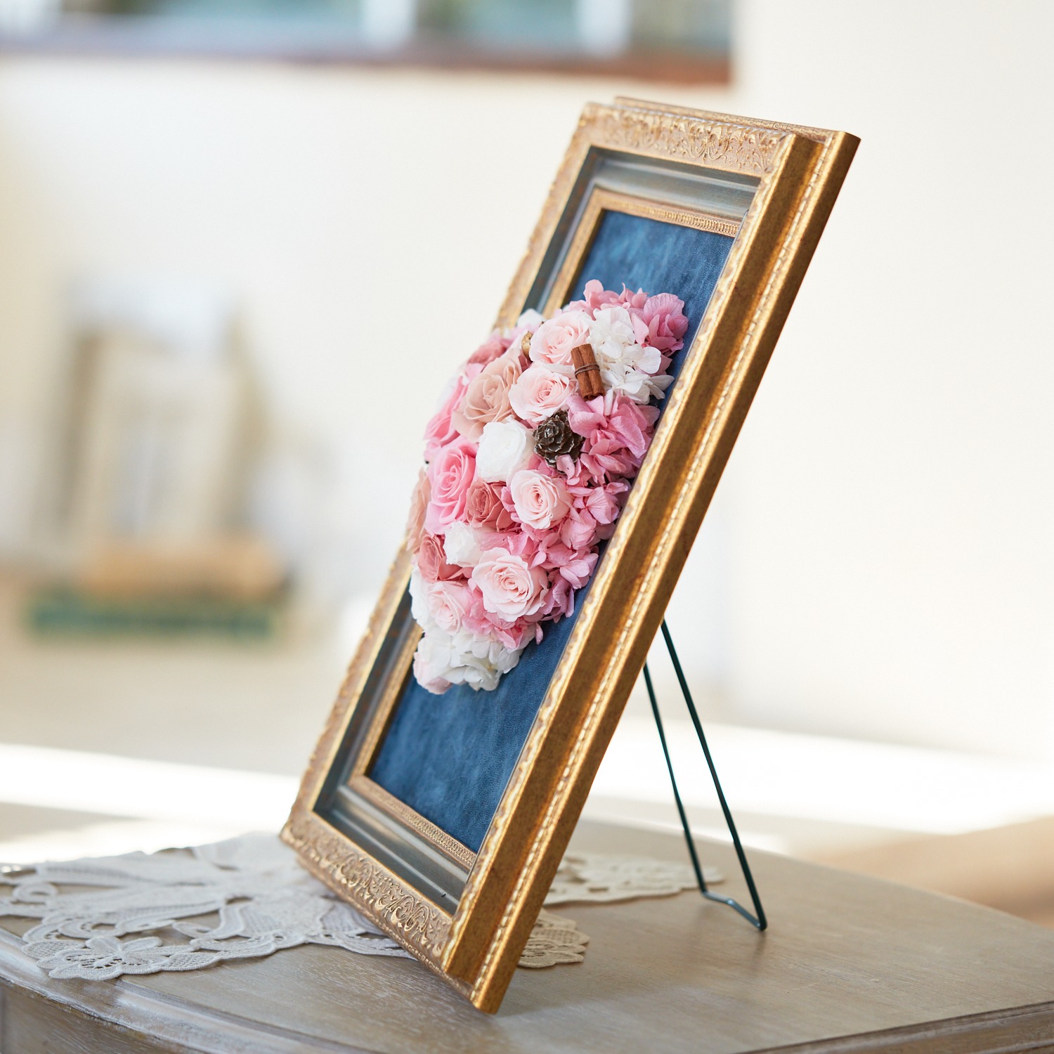 ＧＩＮＺＡ ＳＯＢＩ　ＦＬＯＷＥＲＳ プリザーブドフラワー フレーム “ミルタンドレス”