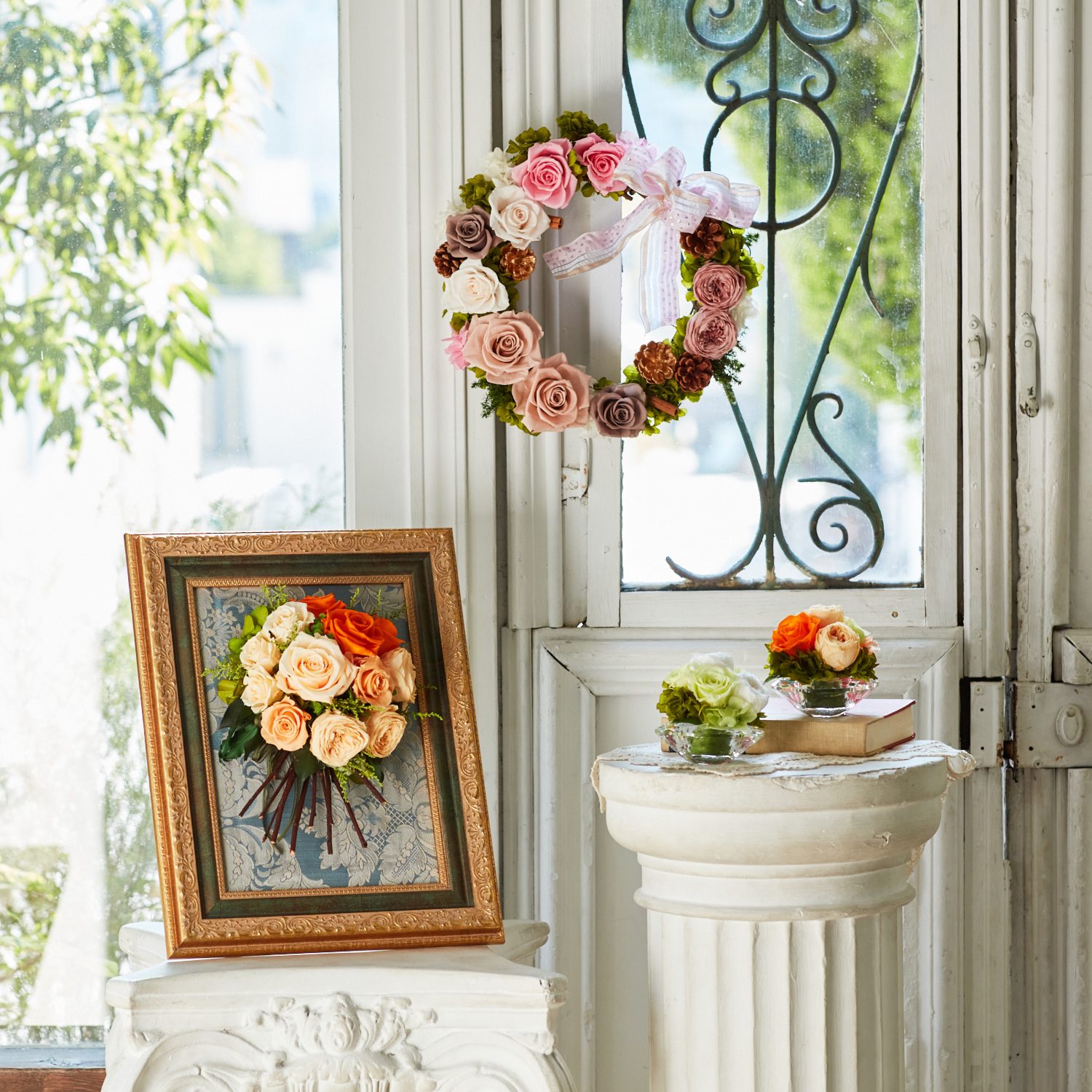 ＧＩＮＺＡ ＳＯＢＩ　ＦＬＯＷＥＲＳ プリザーブドフラワー フレーム “ミルタンドレス”