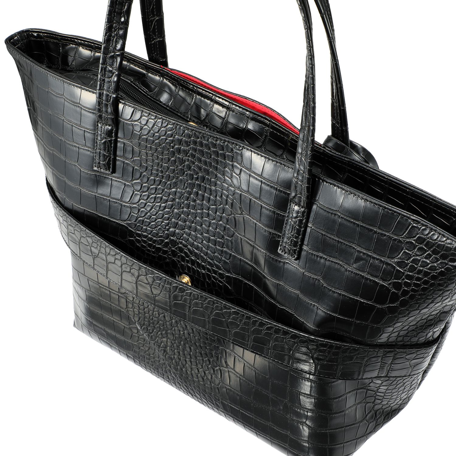 スワニー クロコダイル型押し サブバッグ