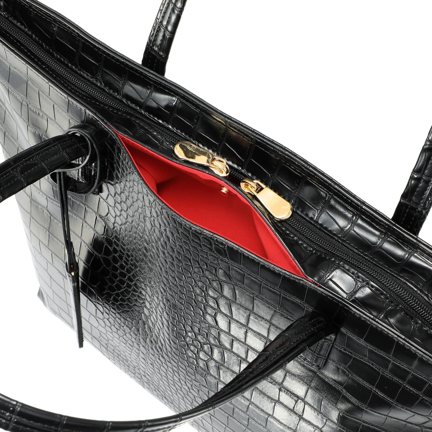 スワニー クロコダイル型押し サブバッグ