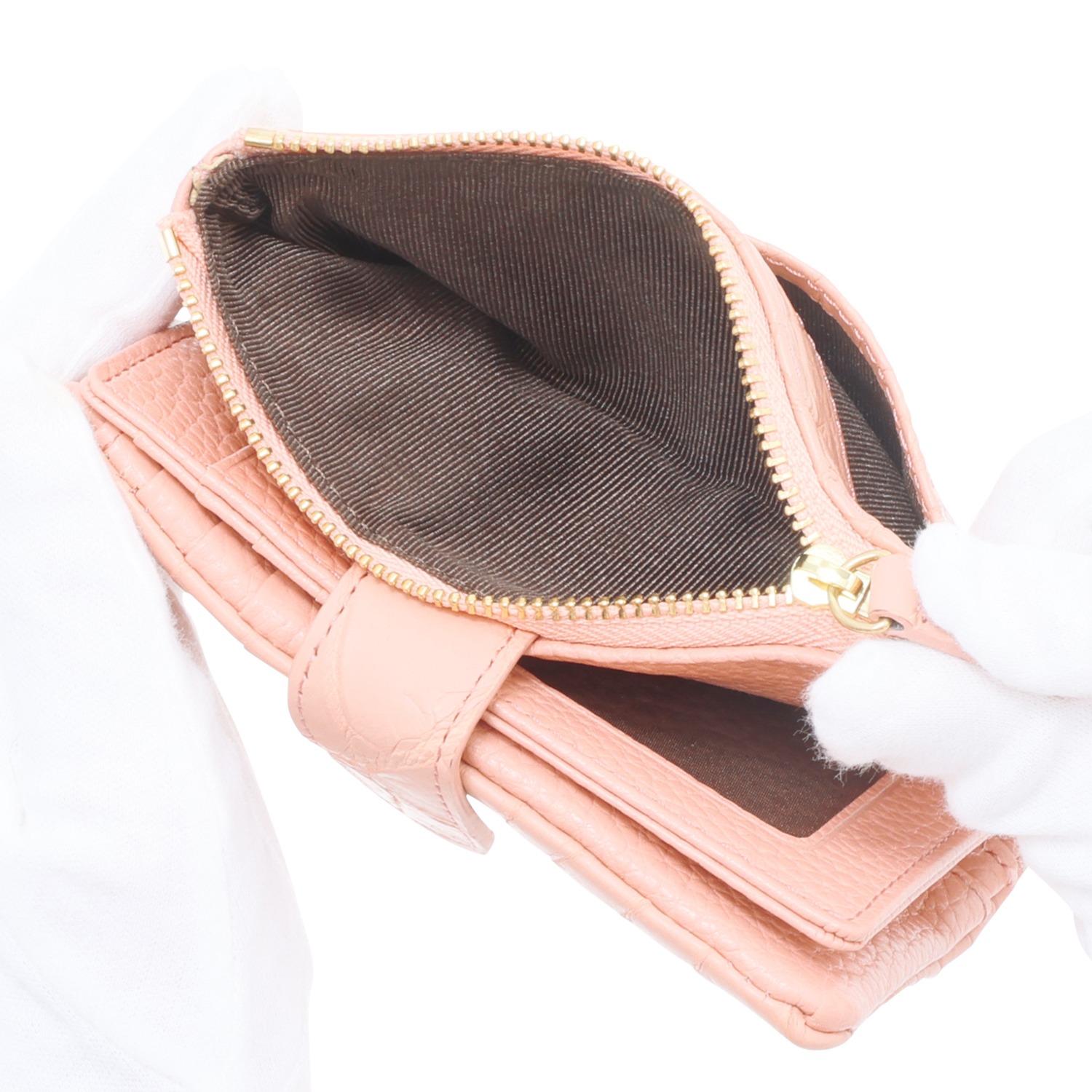 アルムコ マットクロコダイル 多機能二つ折り財布