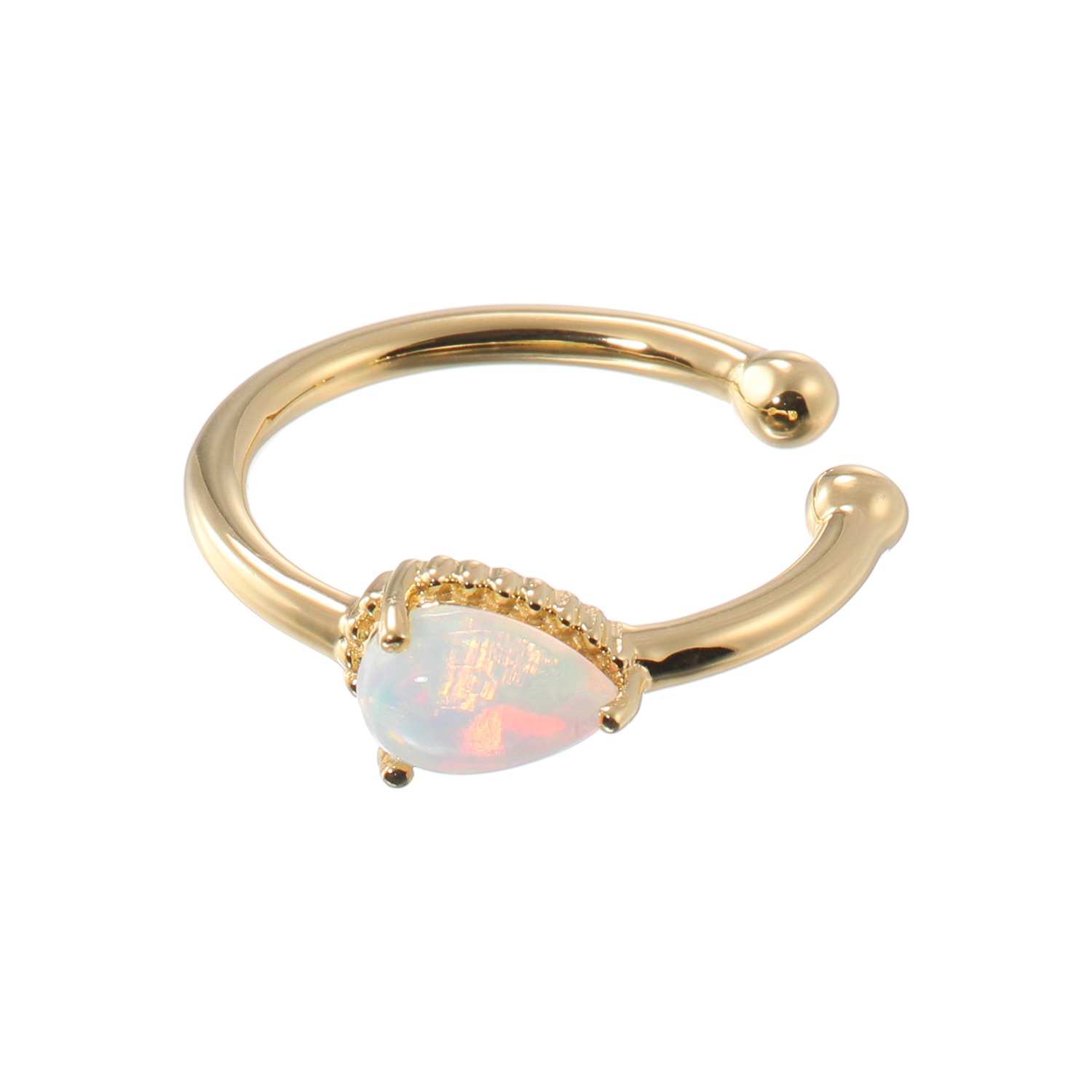 インプレスミー シルバー オパール ペアシェイプカボション イヤーカフ＜片側のみ＞