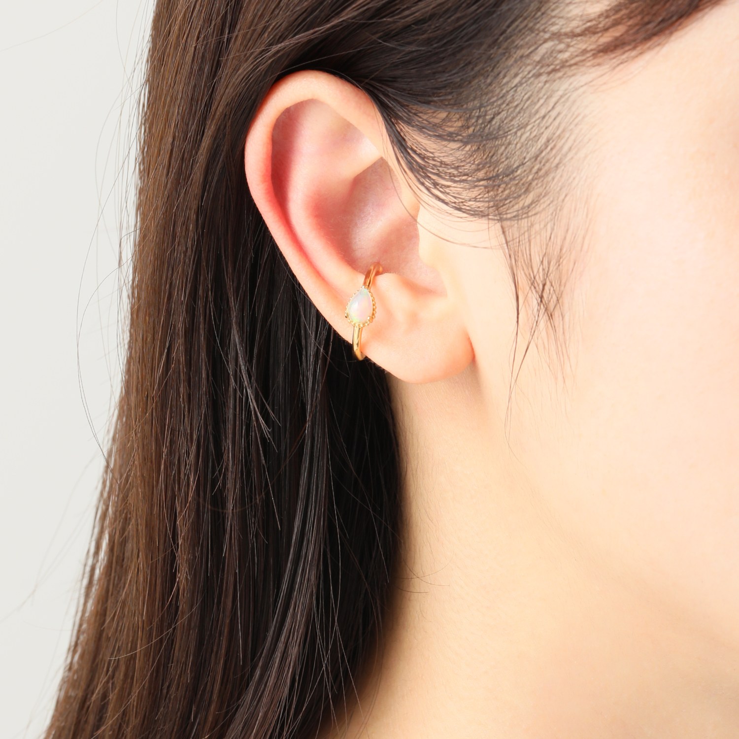 インプレスミー シルバー オパール ペアシェイプカボション イヤーカフ＜片側のみ＞