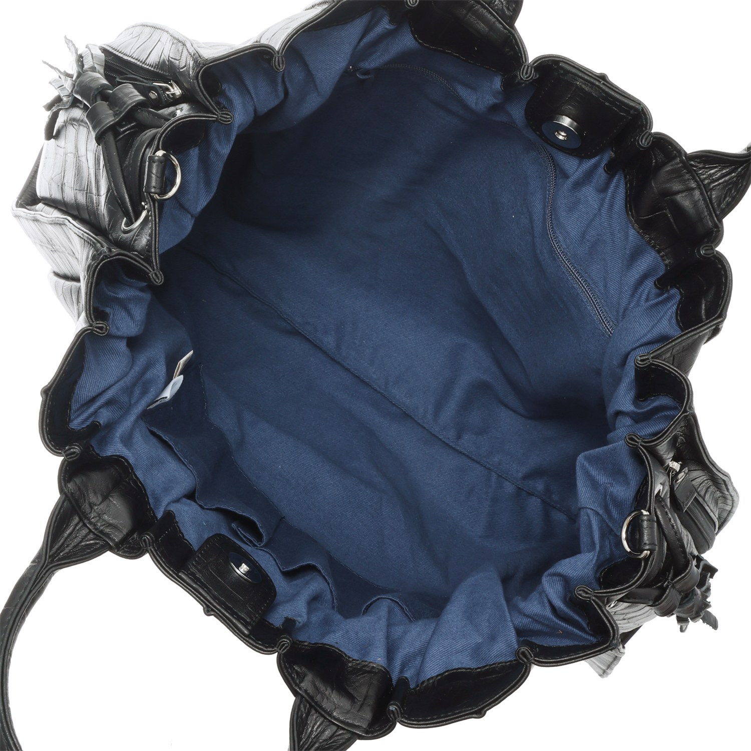 オリタタ ＜日本製＞ 牛革クロコダイル型押し プリーツデザイン ２ウェイラージバッグ