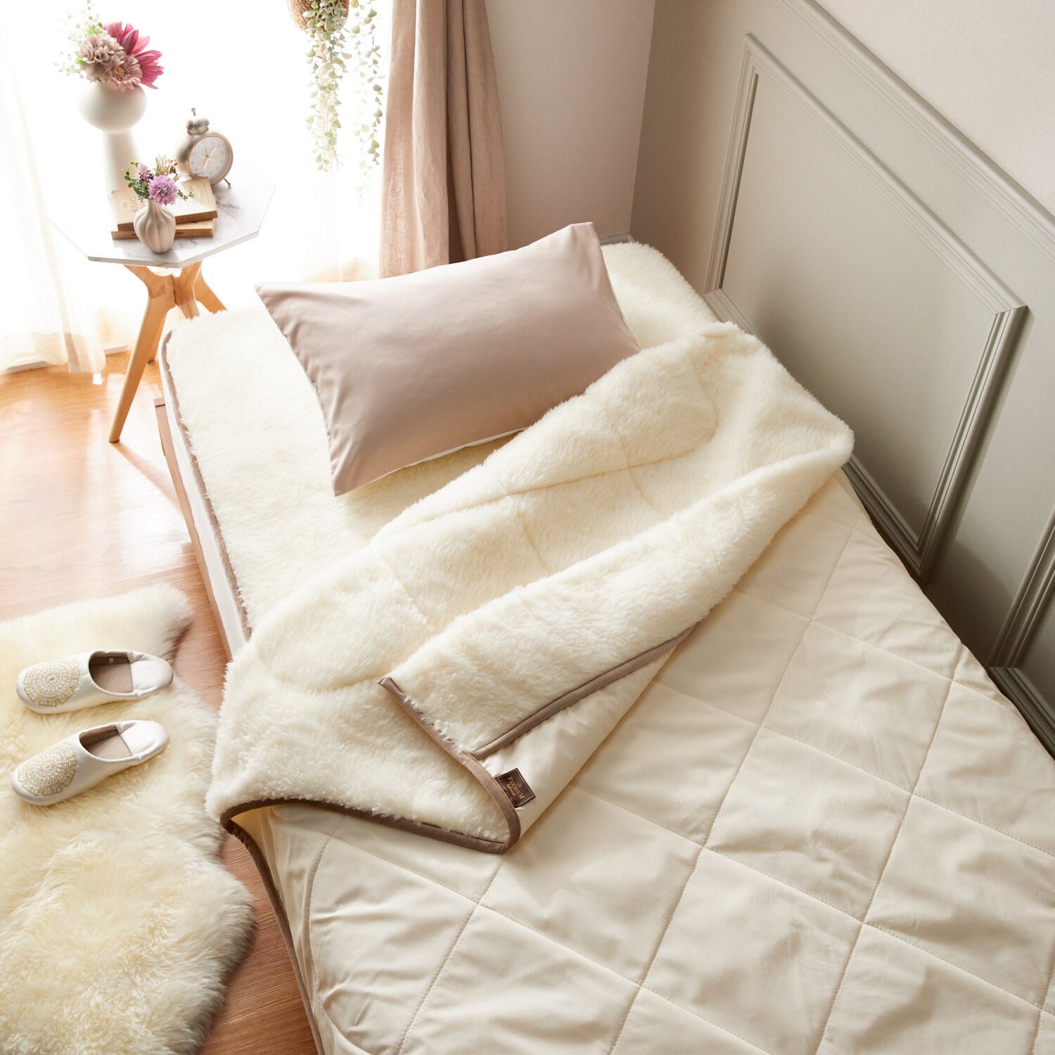 快眠博士　驚きの暖かさと 抜群のやわらかさ！ 厳選ラムズウール使用！ “ザ・プレミアム ソフゥール２” 敷き毛布＜シングル＞