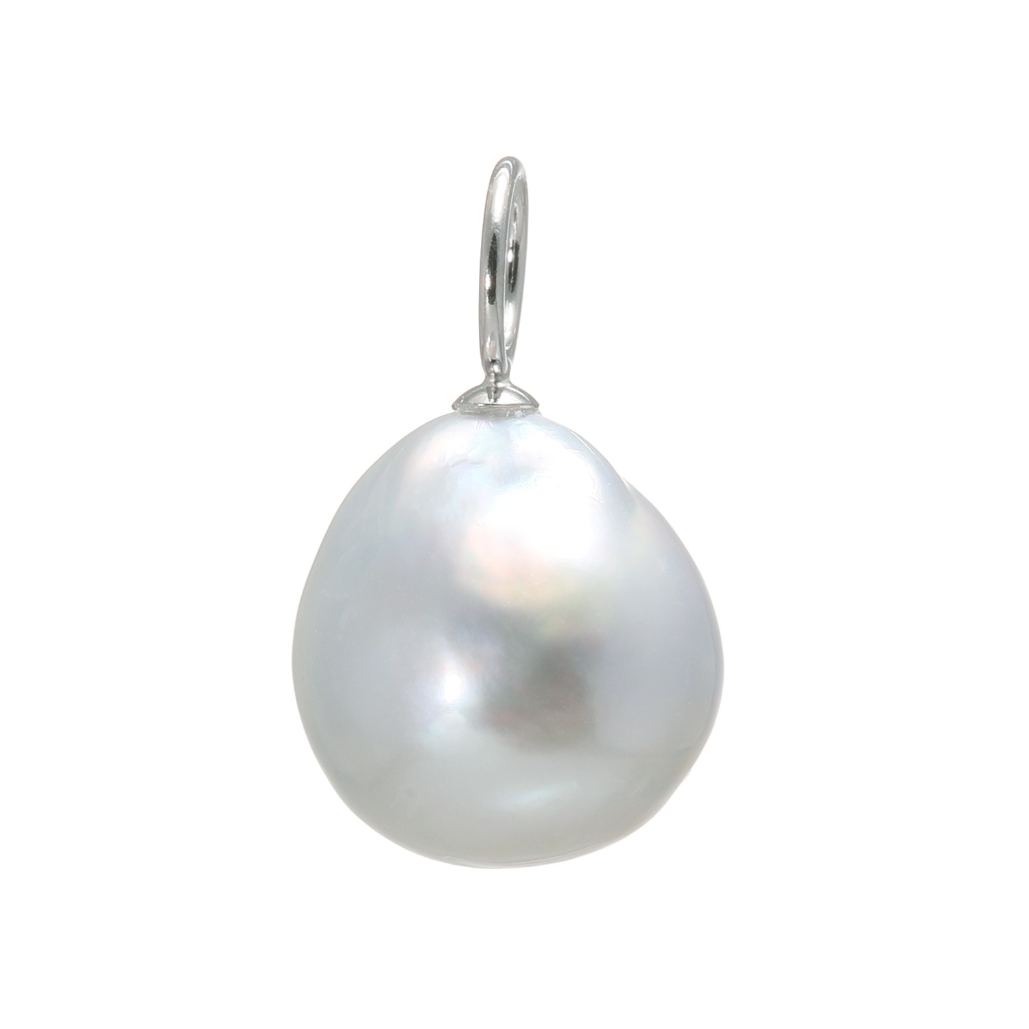 海蛍 １４Ｋホワイトゴールド 長崎県対馬産 無調色　９ｍｍＵＰ ブルーグレー アコヤパール ペンダントトップ 
