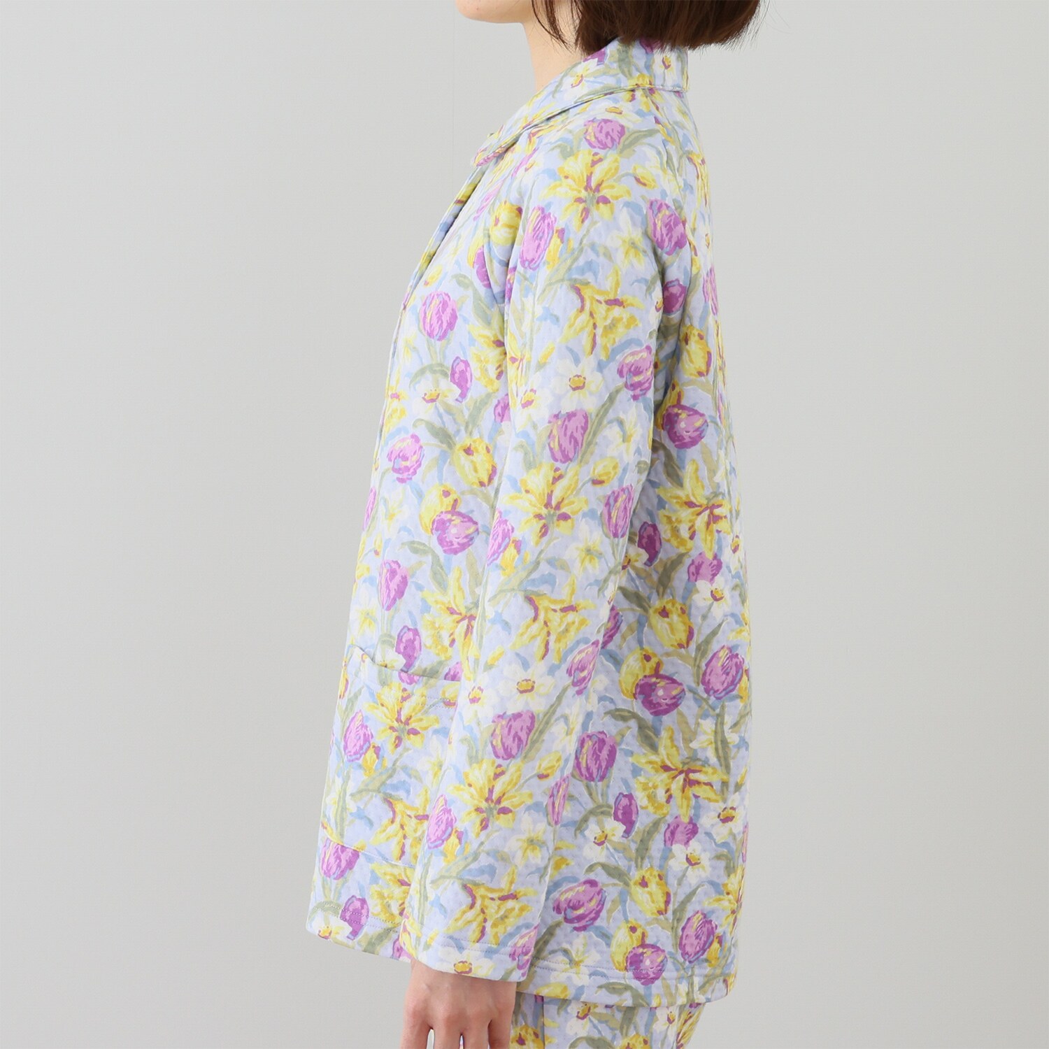 ローラアシュレイ コットン１００％ 中わたニットキルト パジャマ